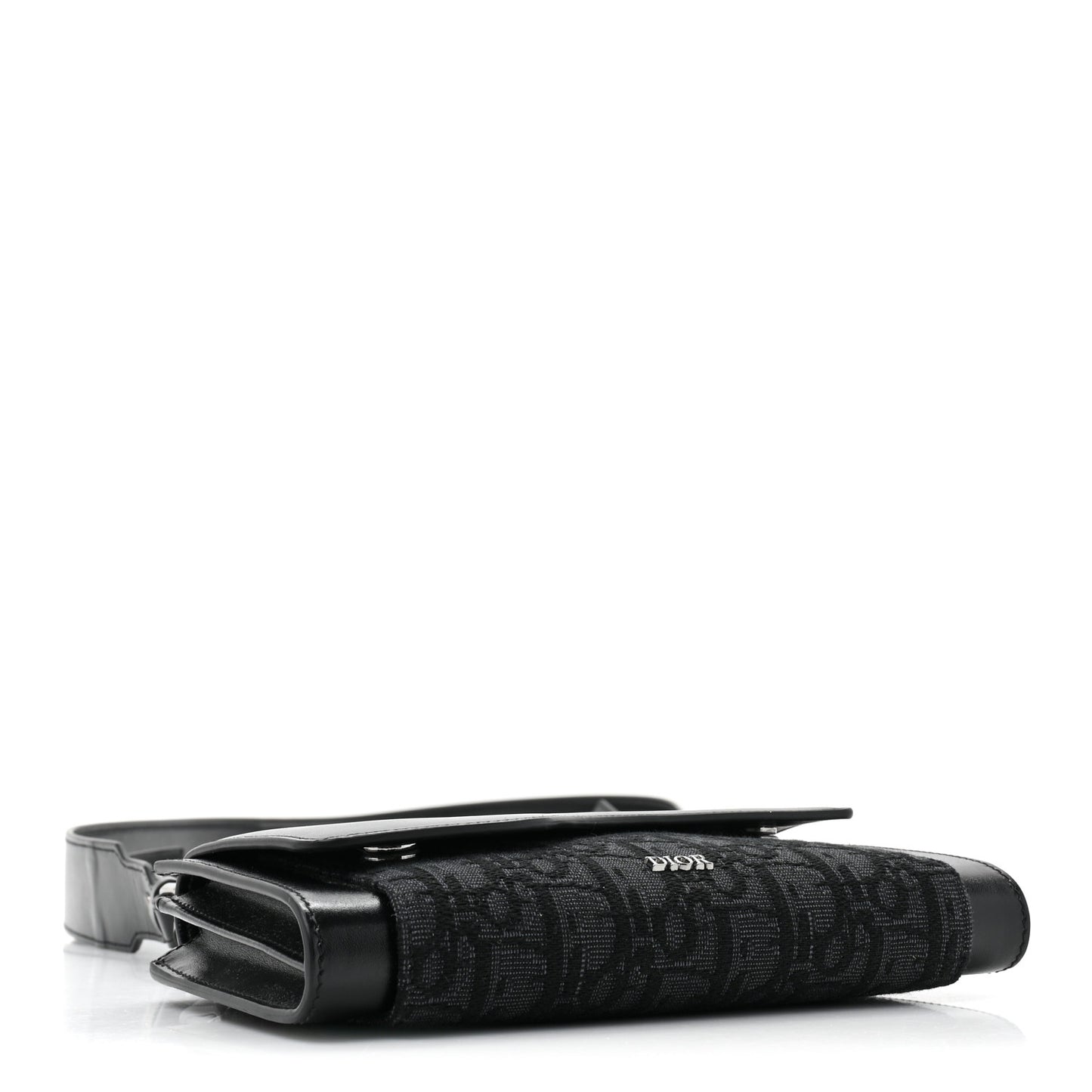 HOMME Oblique Double Saddle Wallet Black