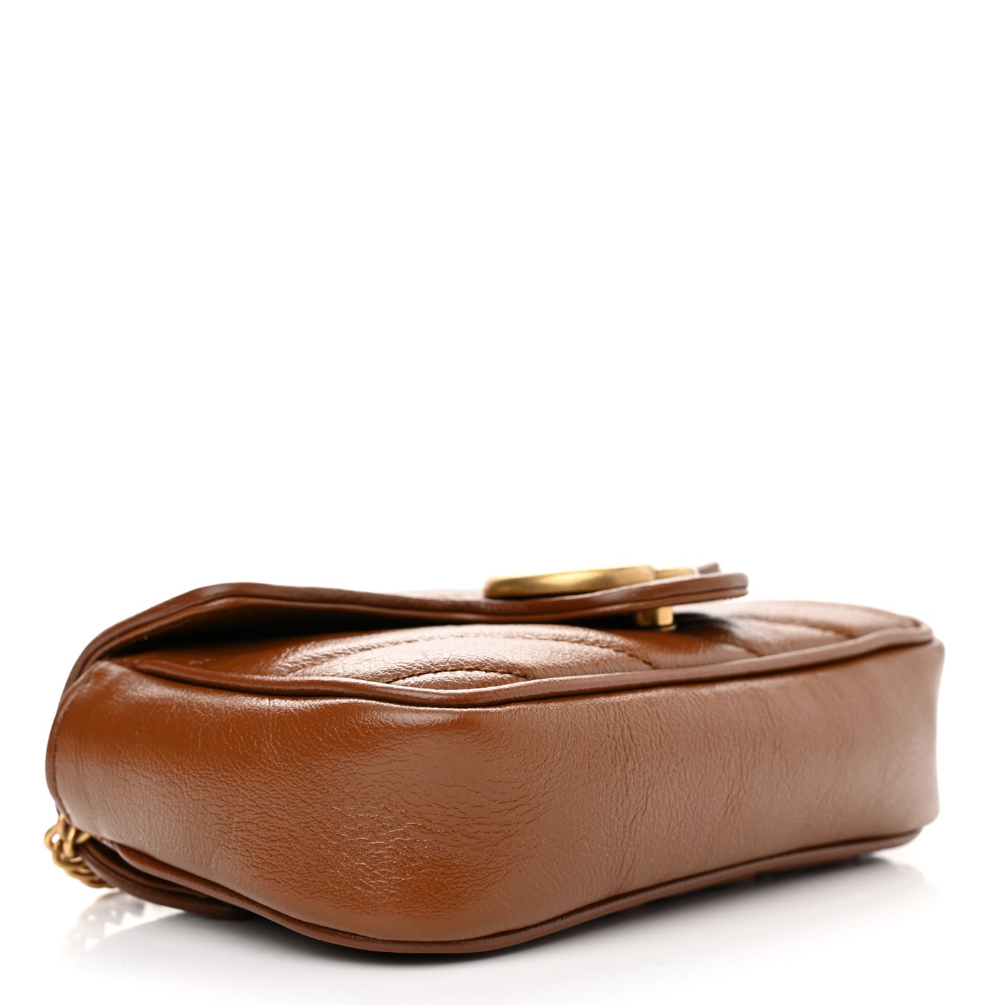 Azalea Calfskin Matelasse Diagonal Super Mini GG Marmont Shoulder Bag Cuir