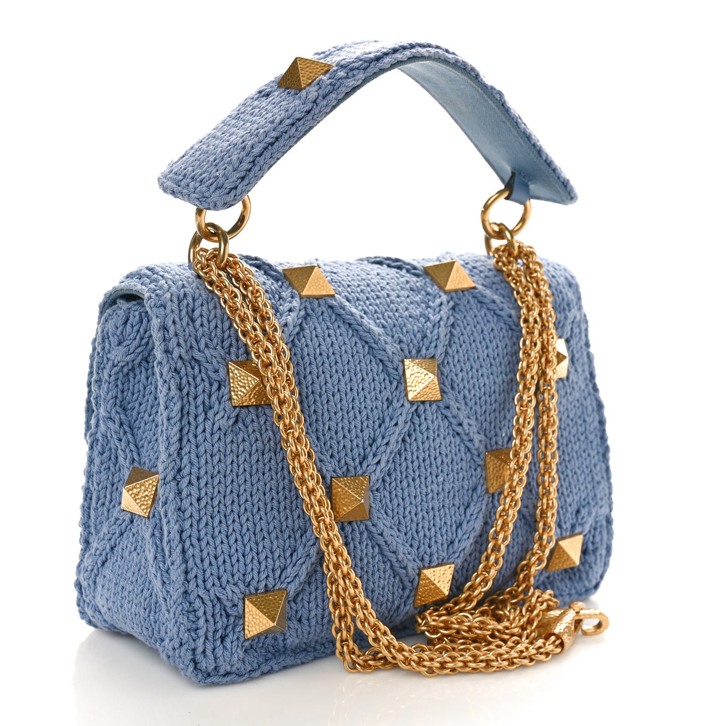 Knit Medium Roman Stud Shoulder Bag Niagara