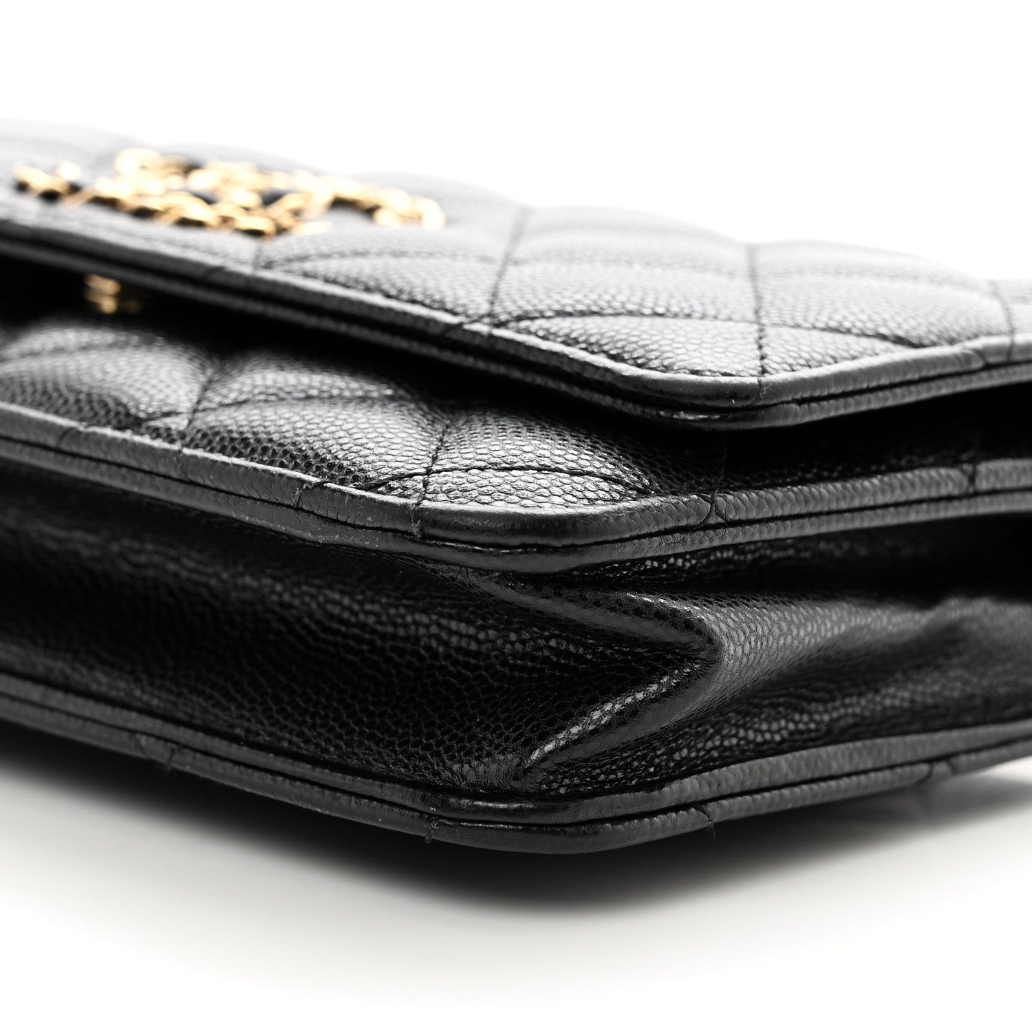Chanel Caviar Quilted French New Wave Chain CC Wallet On Chain WOC Black 10 of 10