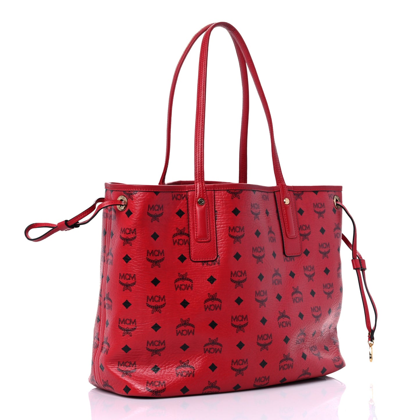 Visetos Medium Liz Reversible Shopper Tote Ruby Red