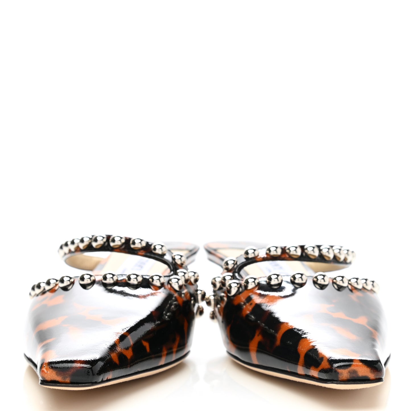 Patent Leopard Print Embellished Ros 35 Pumps 37 Cognac