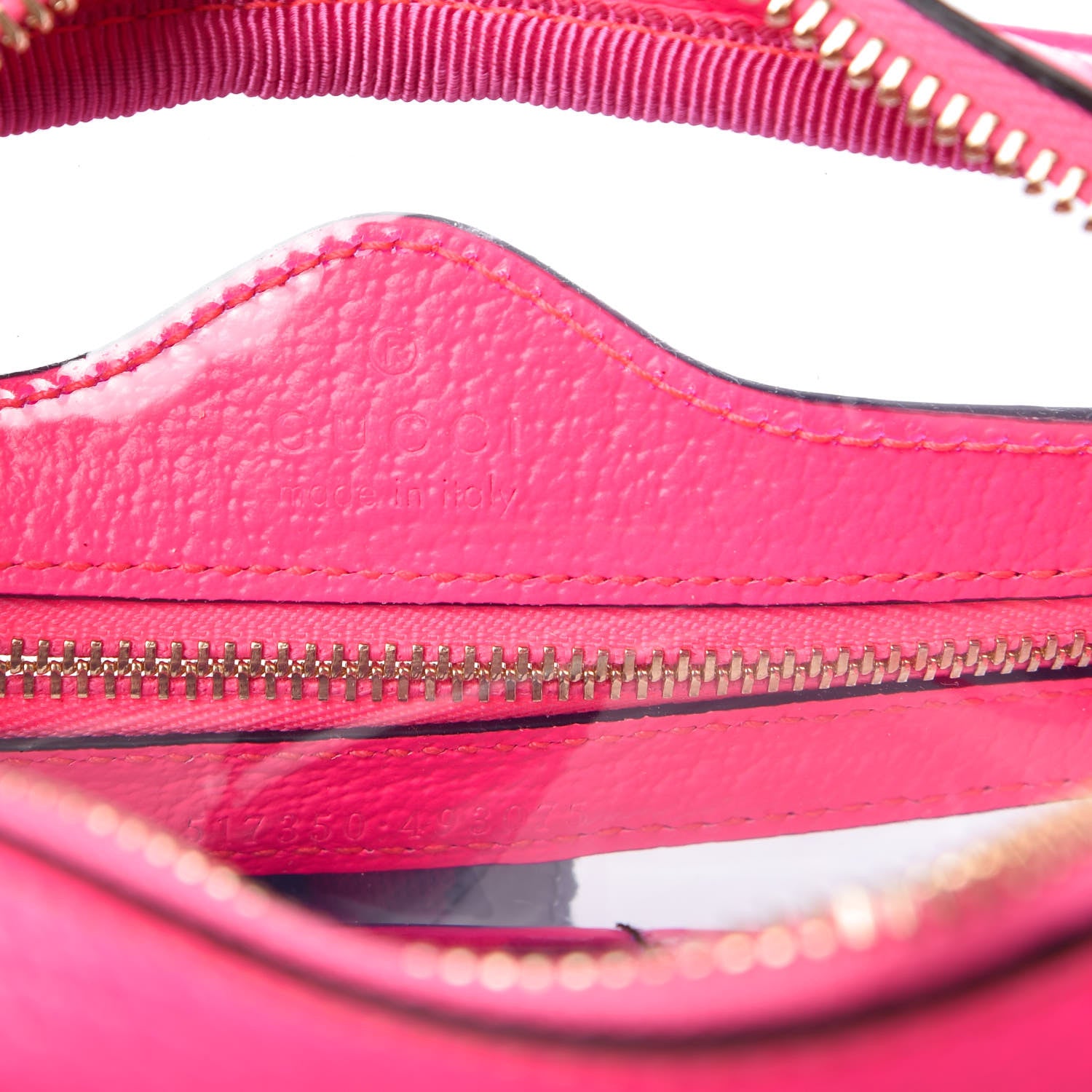 Gucci Vinyl Web Mini Ophidia Transparent Shoulder Bag Fluorescent Fuchsia 6 of 9