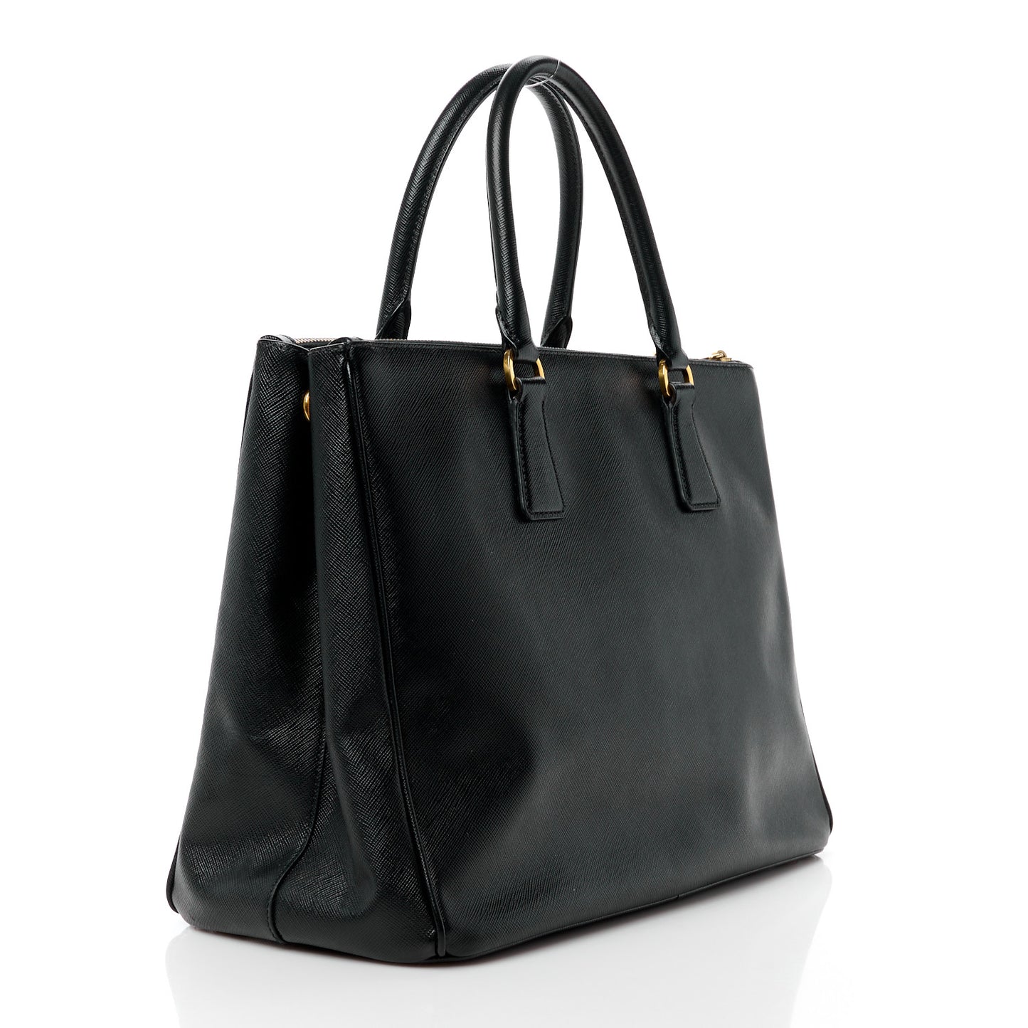 Saffiano Large Galleria Double Zip Tote Black