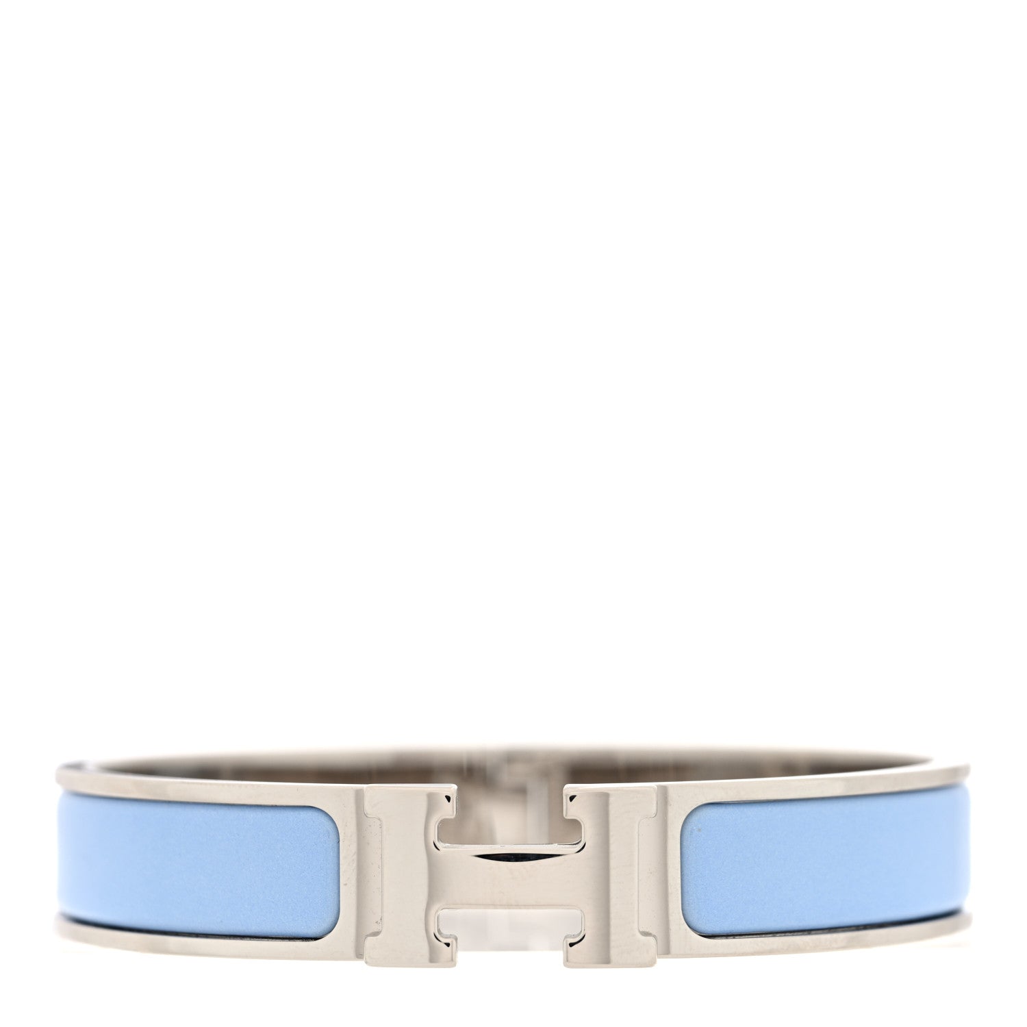 Hermes Enamel Narrow Clic Clac H Bracelet Bleu Chemise 1860805
