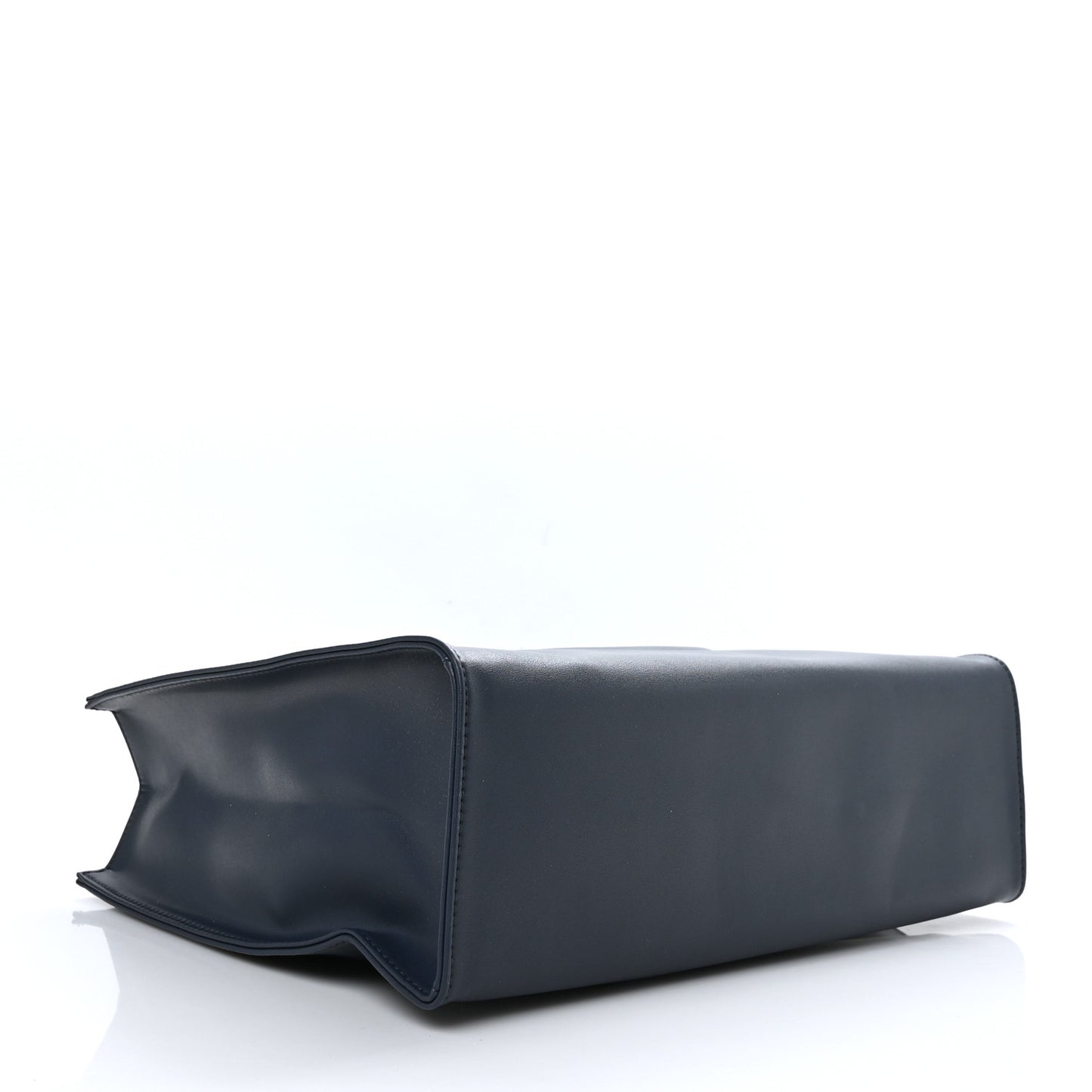 Vegan Leather Medium Shopping Bag Navy