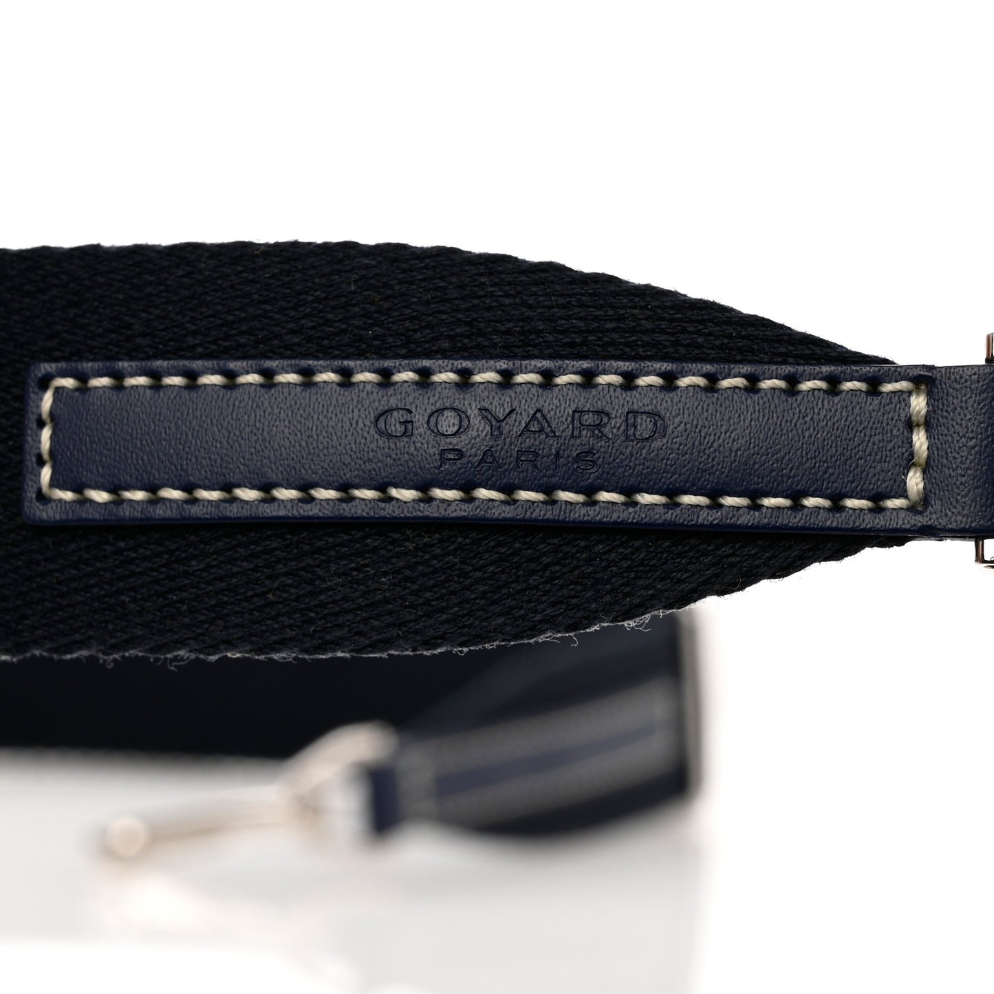 Canvas Calfskin Adjustable Shoulder Strap Navy
