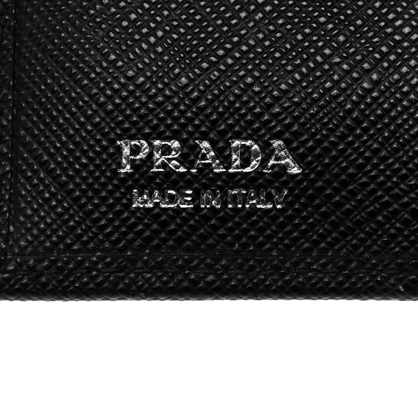 Saffiano Triangle Bi-Fold Card Holder Wallet Black