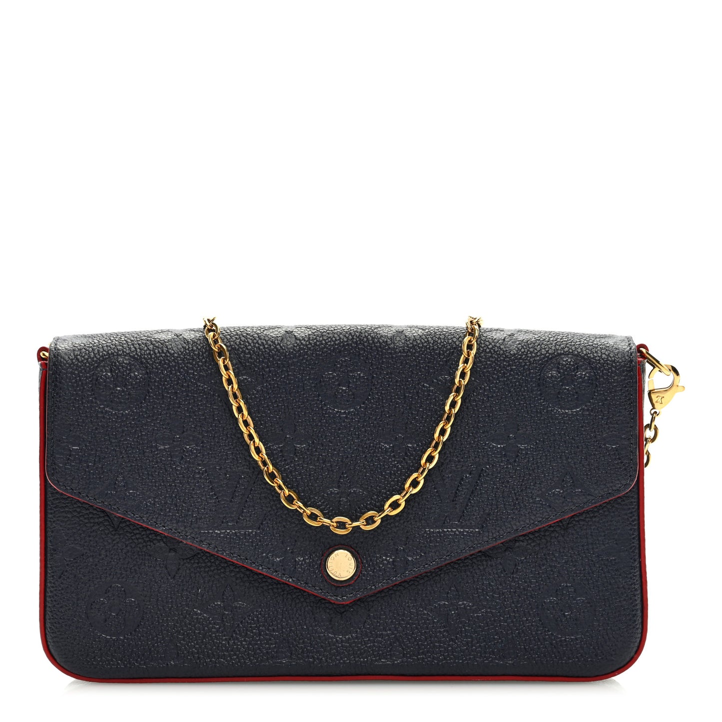 Empreinte Pochette Felicie Chain Wallet Marine Rouge
