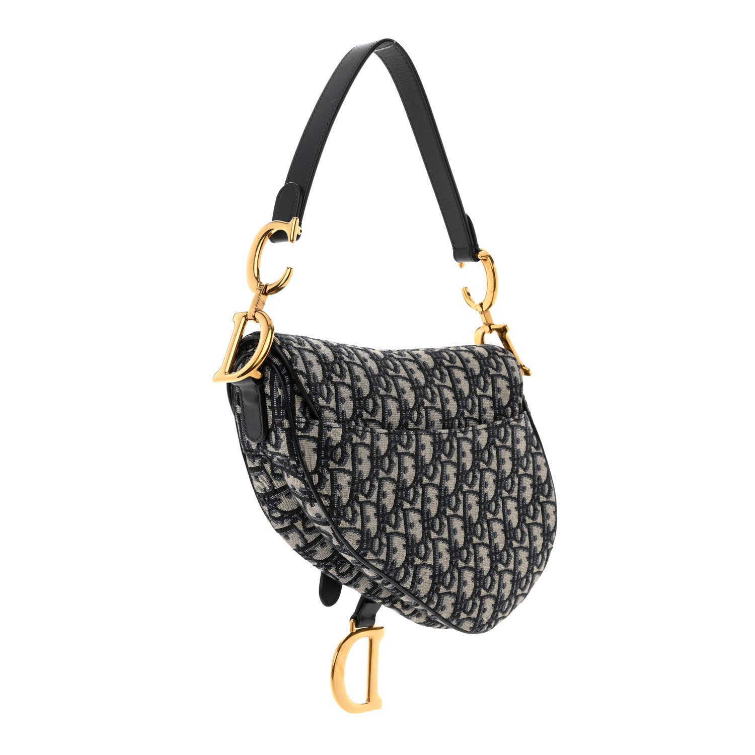 Christian Dior Oblique Saddle Bag Blue 3 of 14