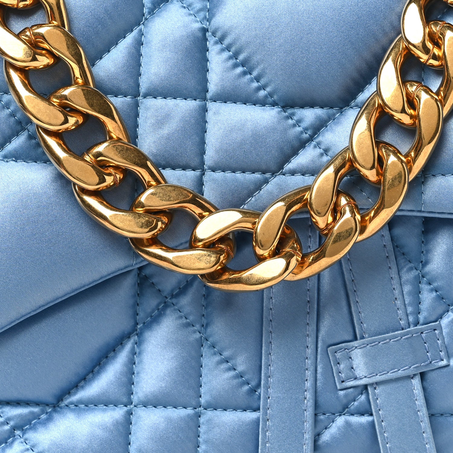 Christian Dior X ERL Satin Cannage Micro Venice Saddle Bag Blue 8 of 10