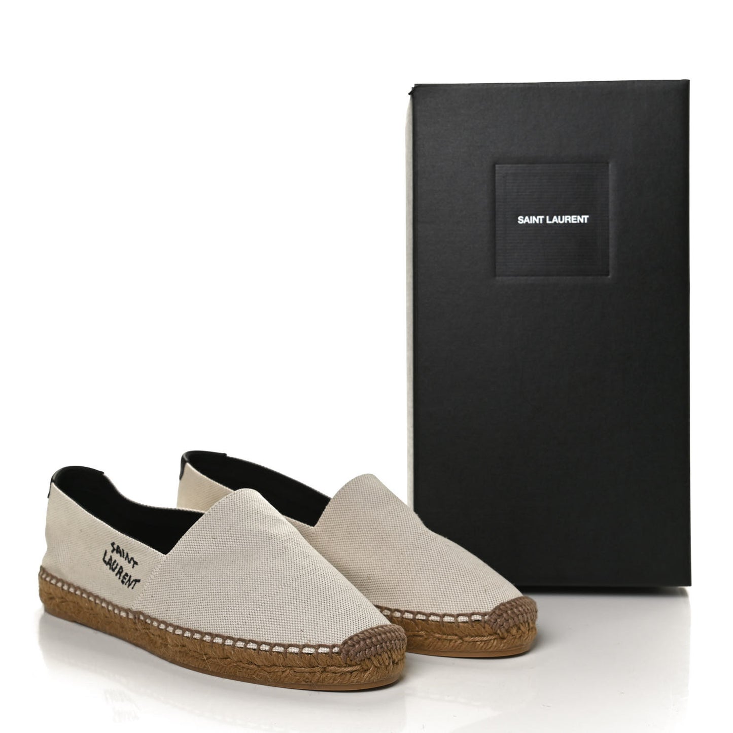 Canvas Nappa Elba Light Logo Embroidered Espadrilles 41 Panna