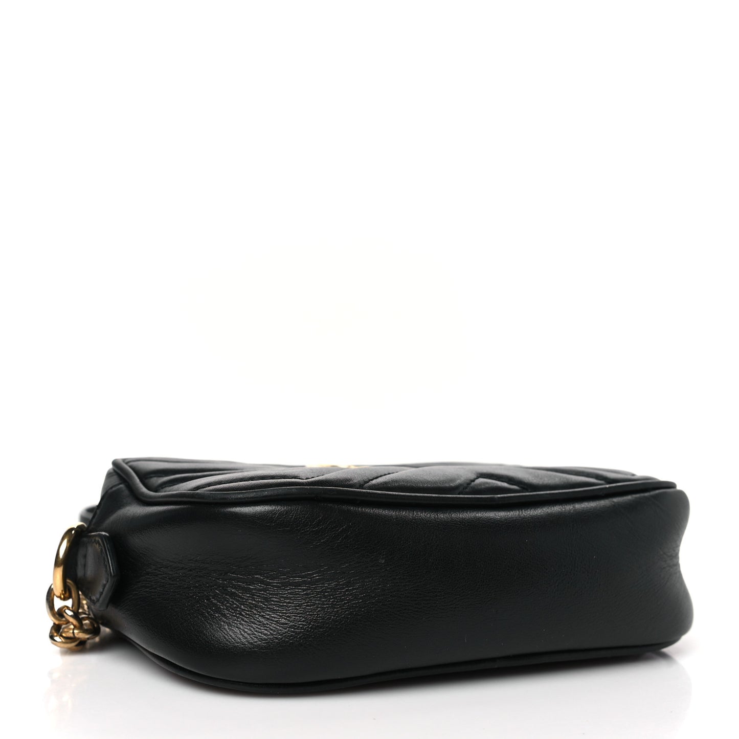 Calfskin Matelasse Mini GG Marmont Chain Shoulder Bag Black