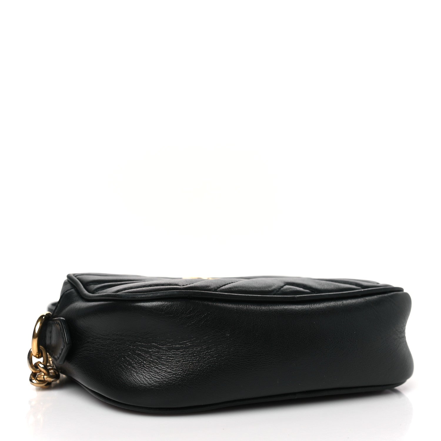 Gucci Calfskin Matelasse Mini GG Marmont Chain Shoulder Bag Black 5 of 10