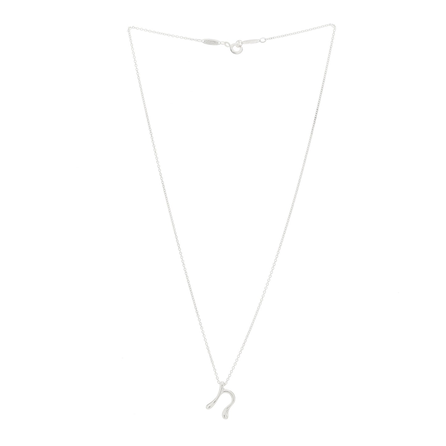Sterling Silver Elsa Peretti Letter N Pendant Necklace