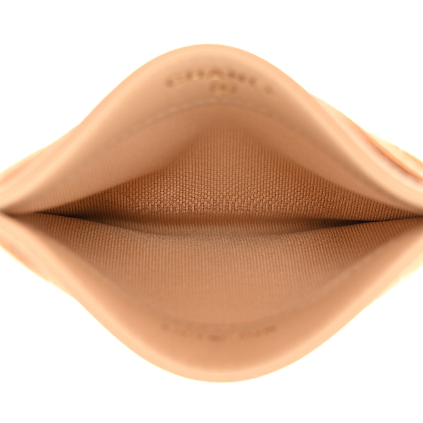 Caviar Quilted Card Holder Beige