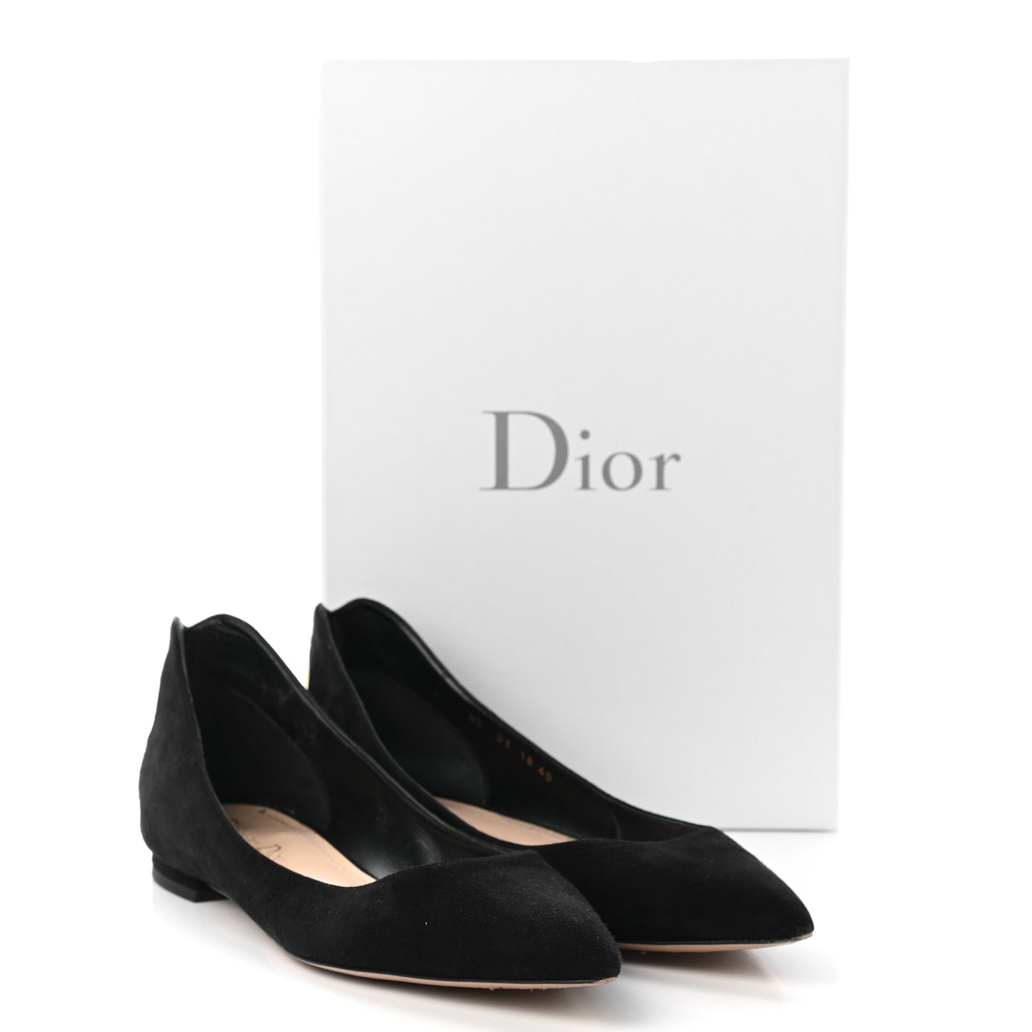 Suede Laminate Dioramour Ballet Flats 40 Black Gold