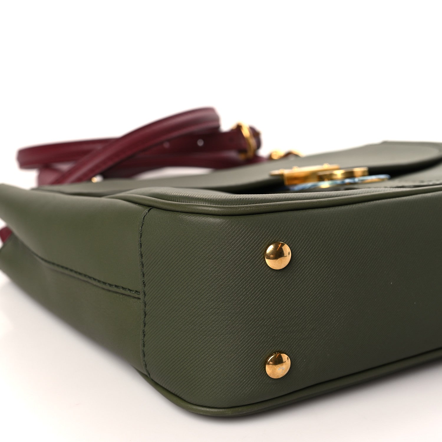 Burberry Trench Calfskin Medium DK88 Top Handle Bag Moss Green 7 of 8