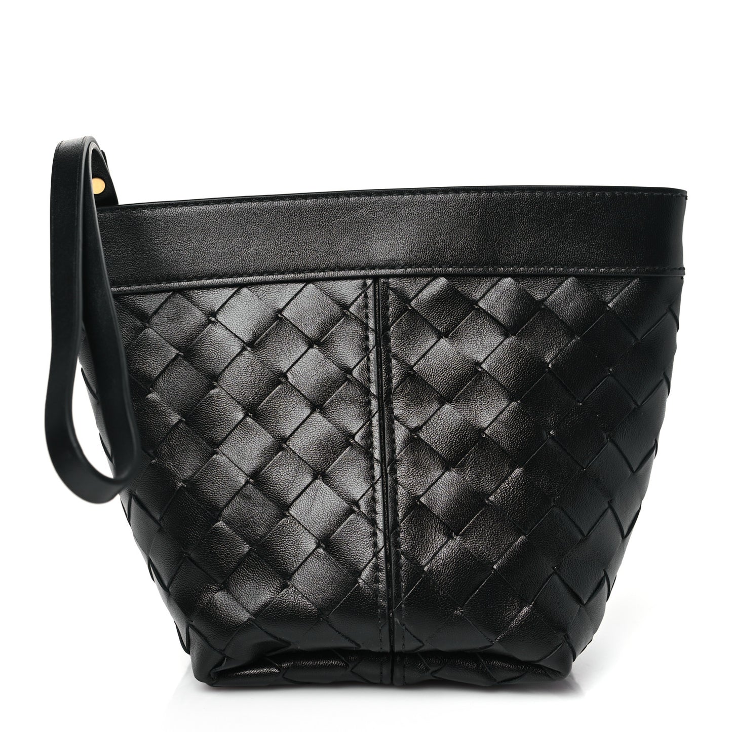 Nappa Intrecciato Small Flip Flap Pouch Black