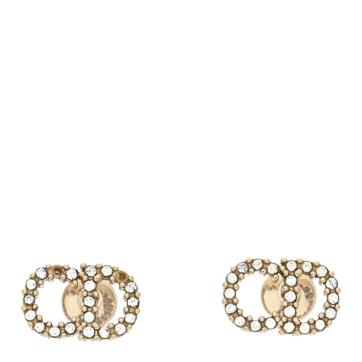 Christian Dior Strass Crystal CD Earrings Gold 1805113 – FASHIONPHILE