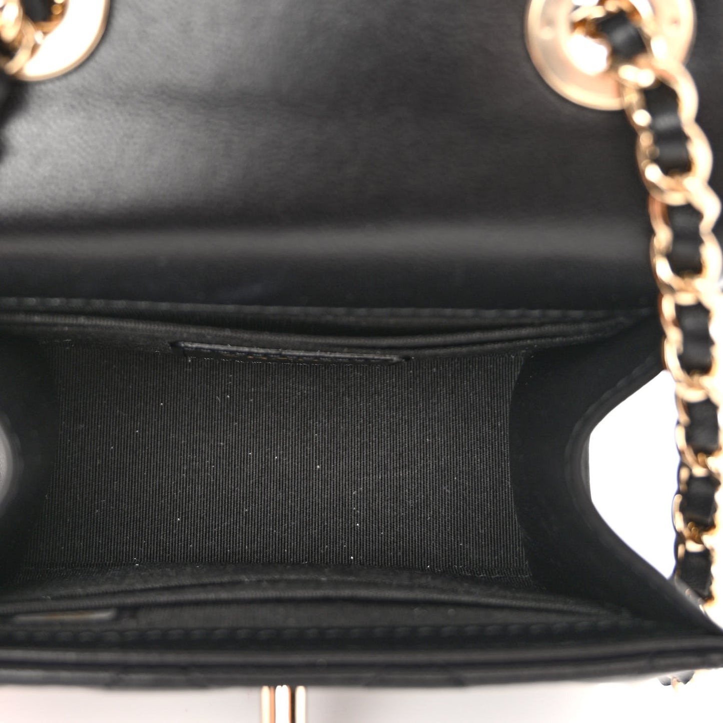 Lambskin Quilted Mini Trendy CC Clutch With Chain Black