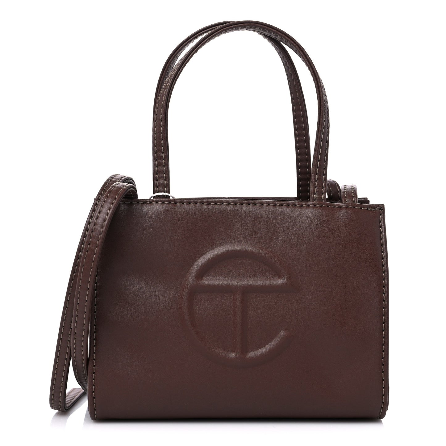 Vegan Leather Small Shopping Bag Chocolate