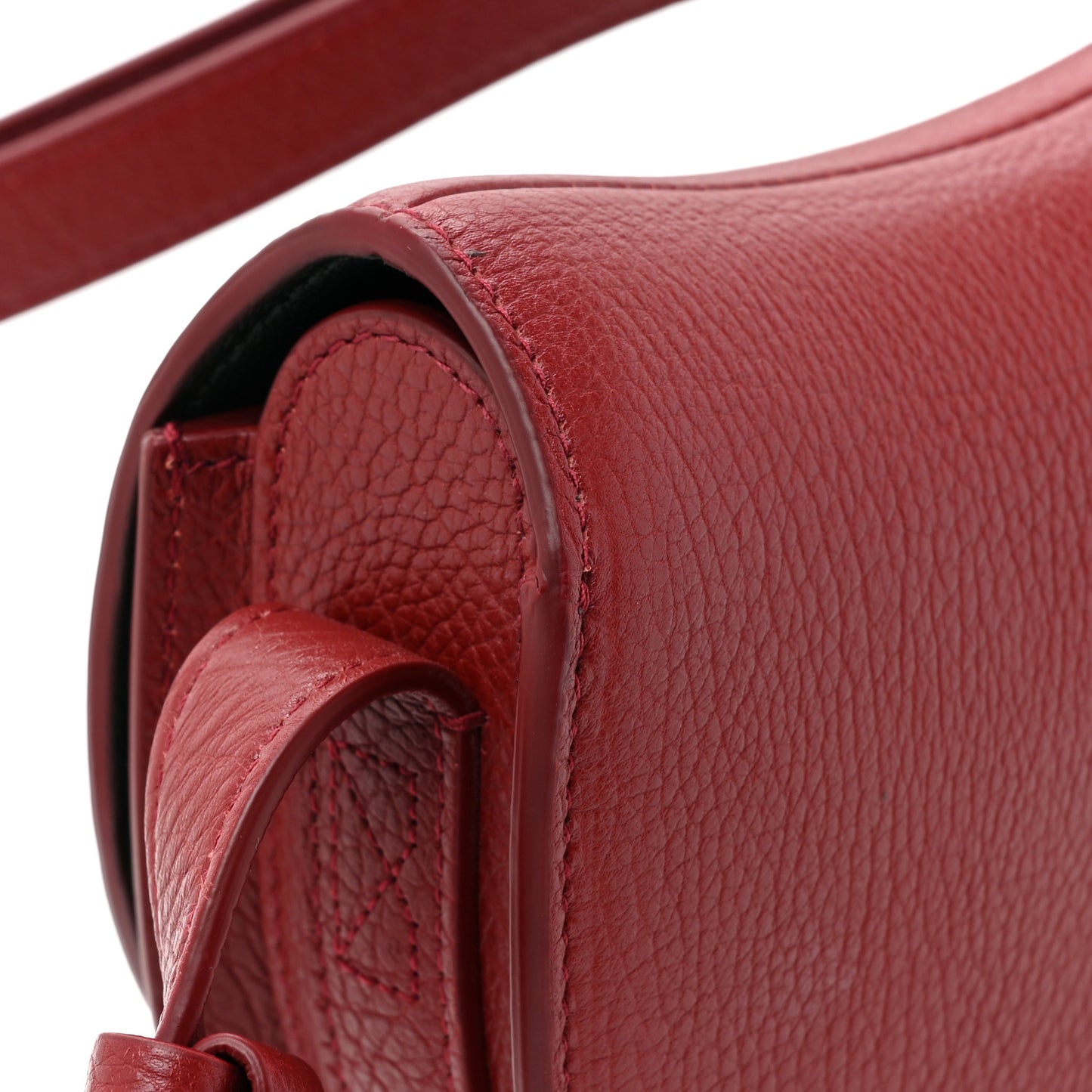 Calfskin Mini Rocking Horse Crossbody Dark Red