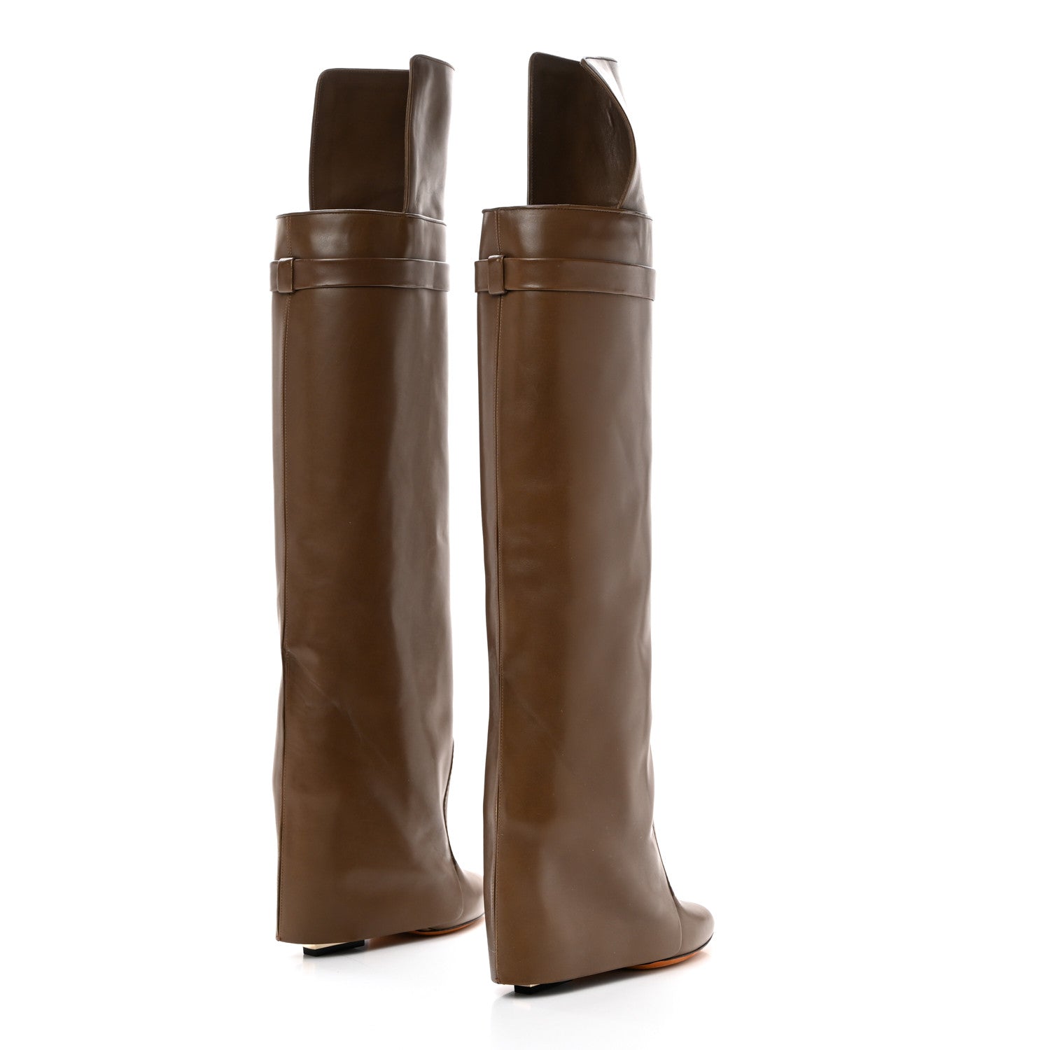 Givenchy Calfskin Shark Look Over The Knee Boots 37.5 Kaky 4 of 7