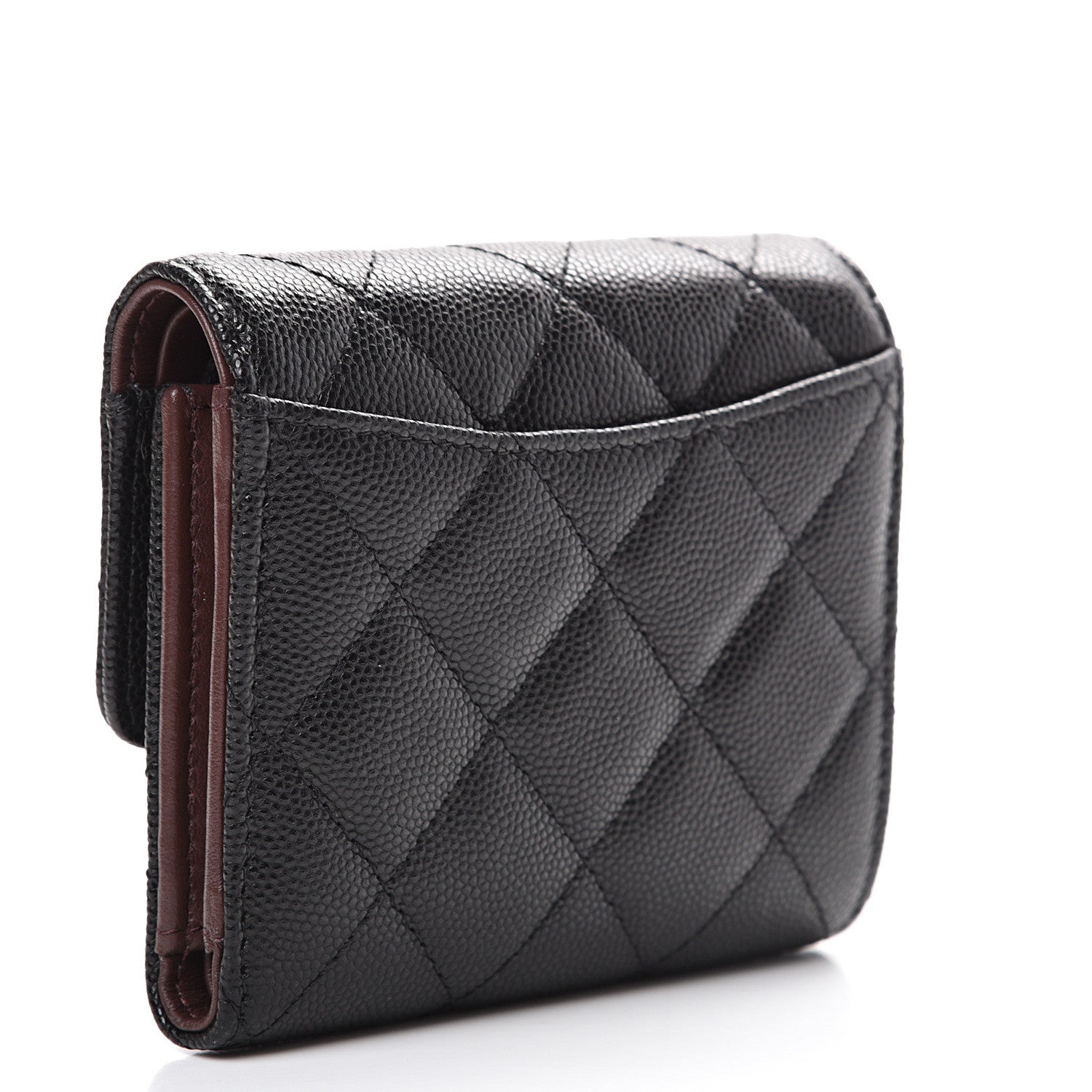 Chanel Caviar Quilted Compact Flap Wallet Black 2 of 8