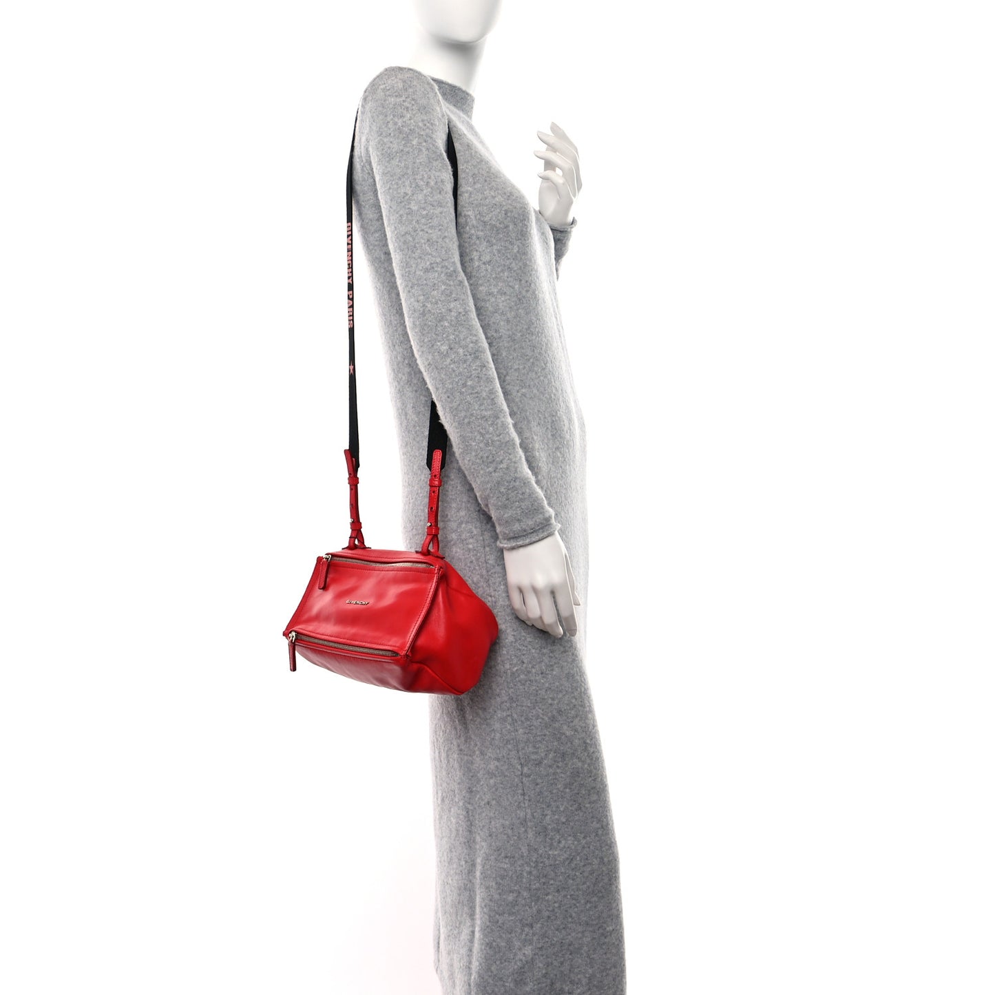 Calfskin Mini Pandora Red Black