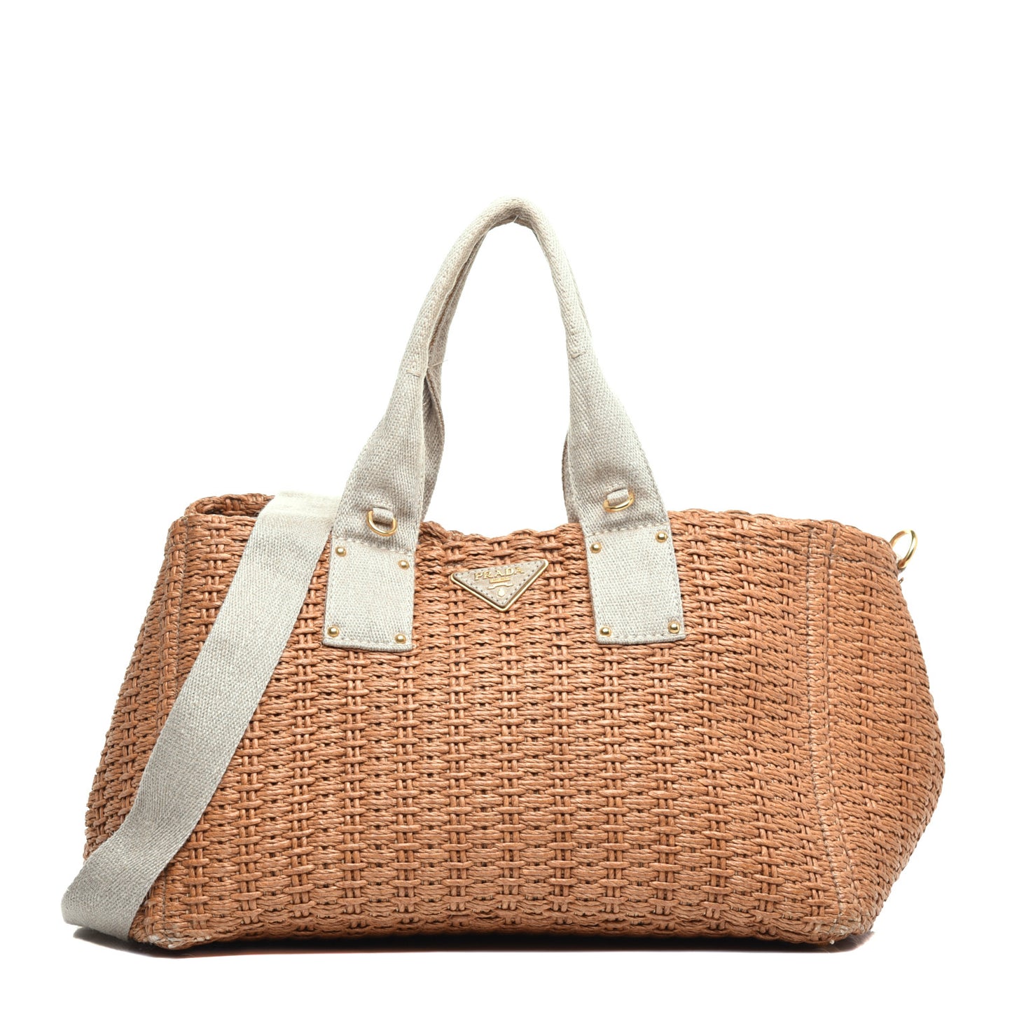 Raffia Canvas Mistolino Tote Miele