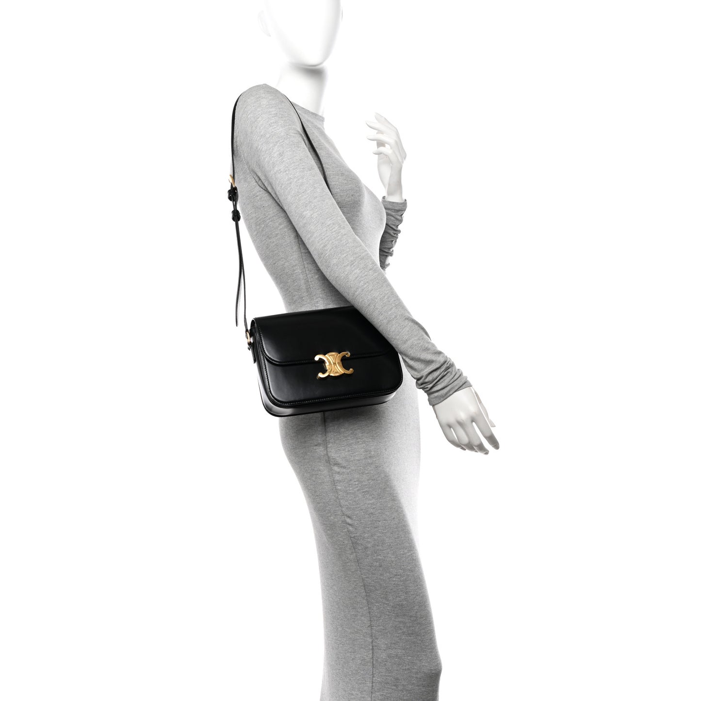 Shiny Calfskin Medium Triomphe Black