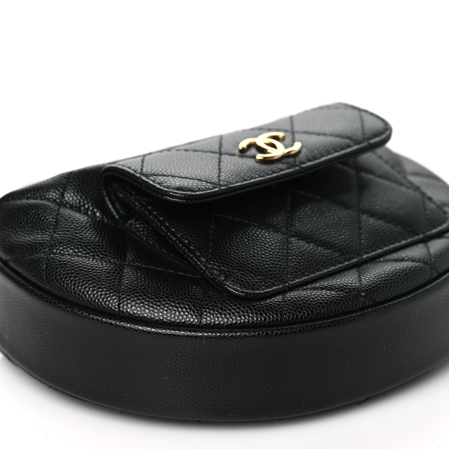 Caviar Quilted Polly Pocket Pouch Hobo Black