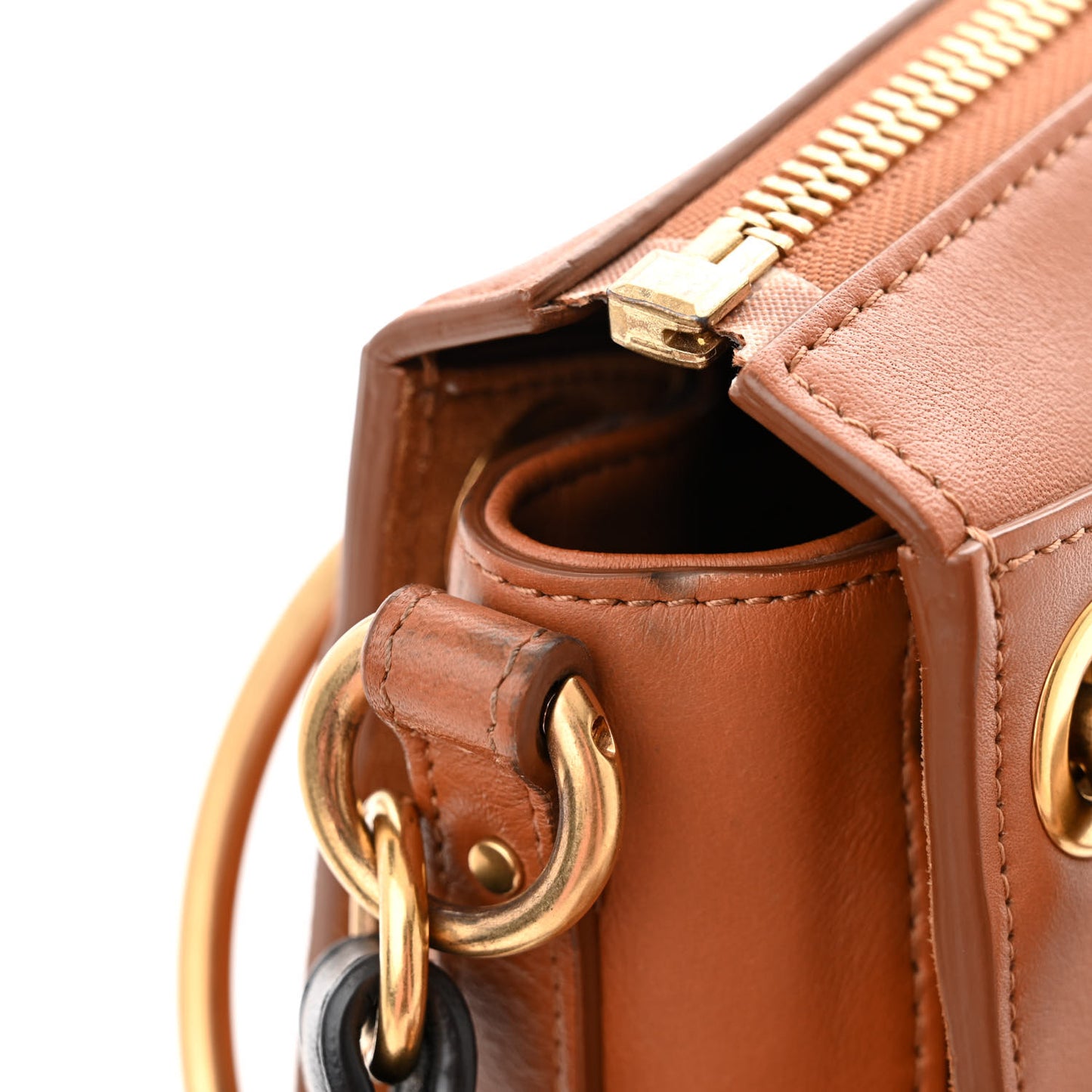 Calfskin Suede Small Roy Bag Caramel