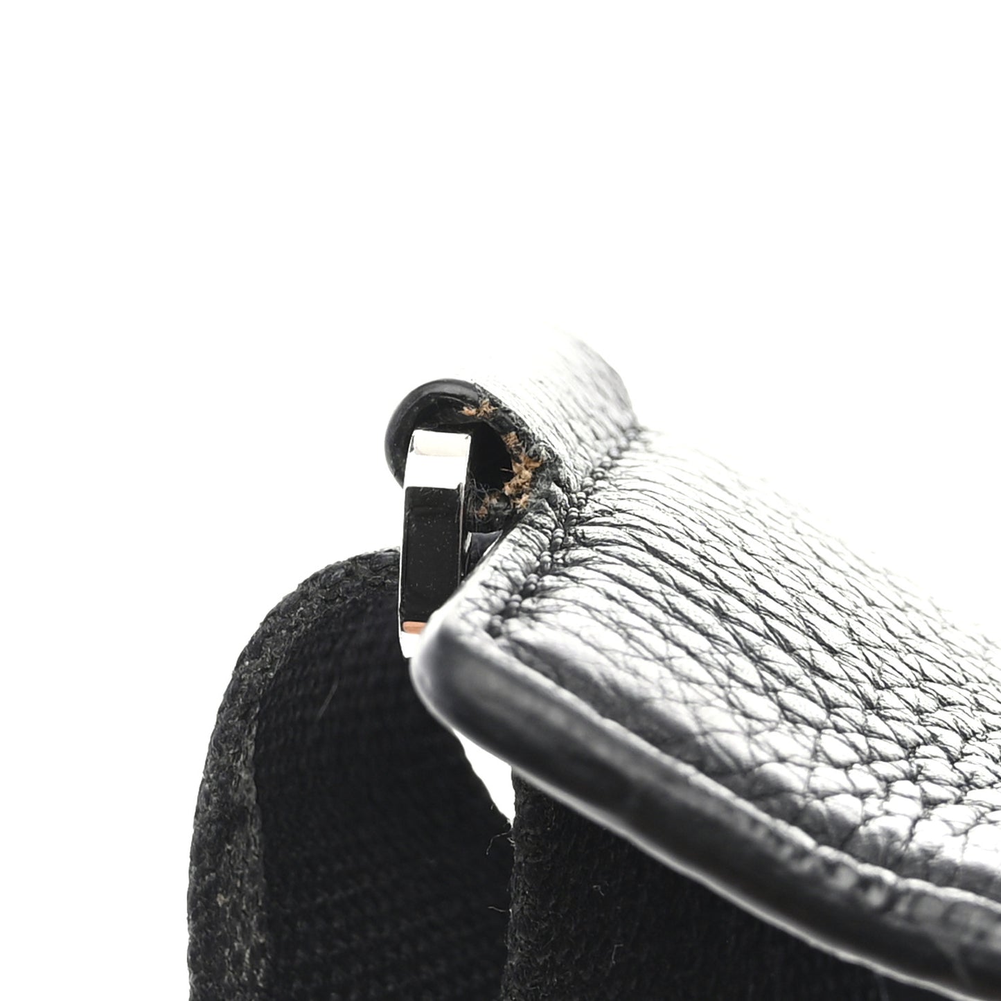 Grained Calfskin Large Slouchy Banana Bag Black