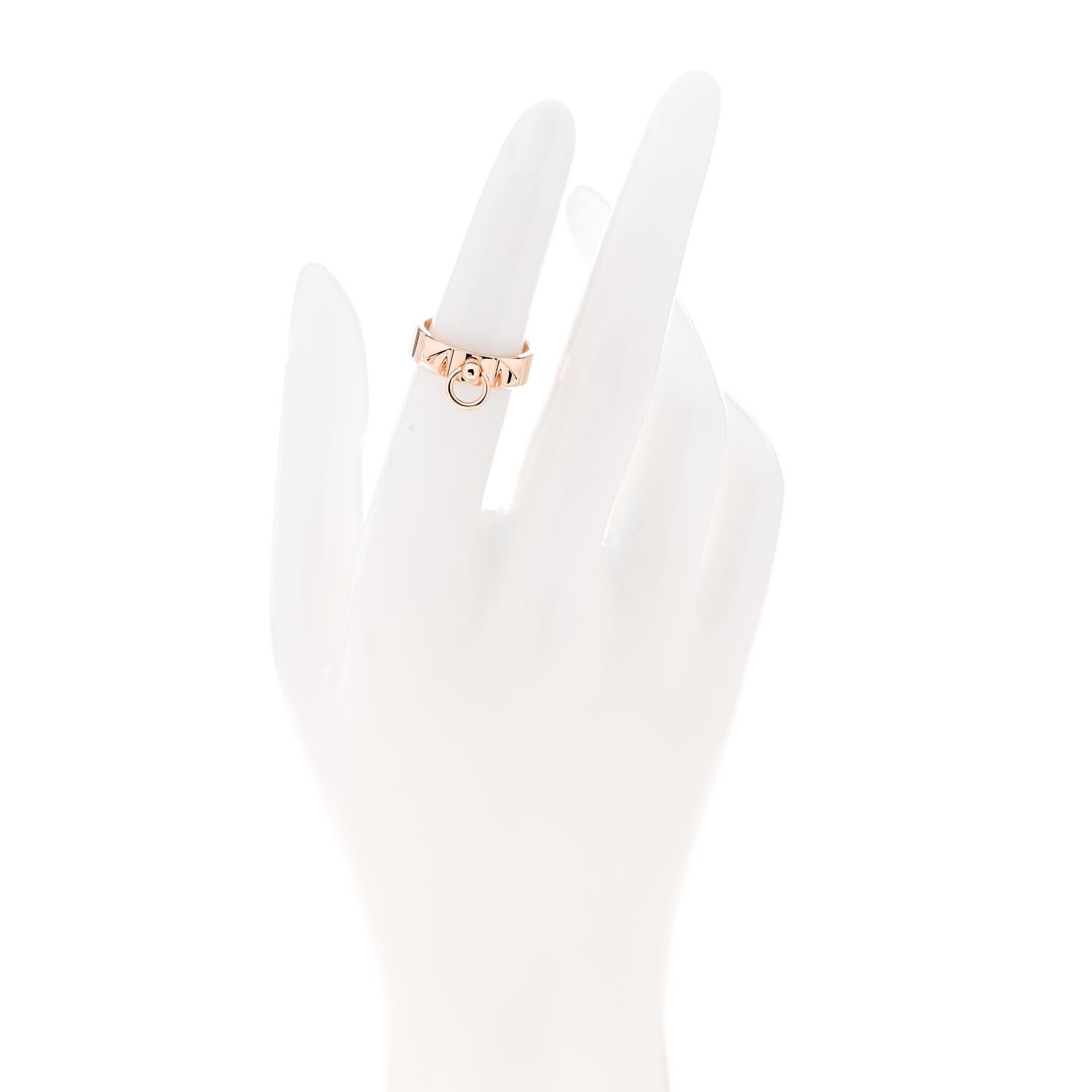 Hermes 18K Rose Gold PM Collier De Chien Ring 50 5.25 2 of 5