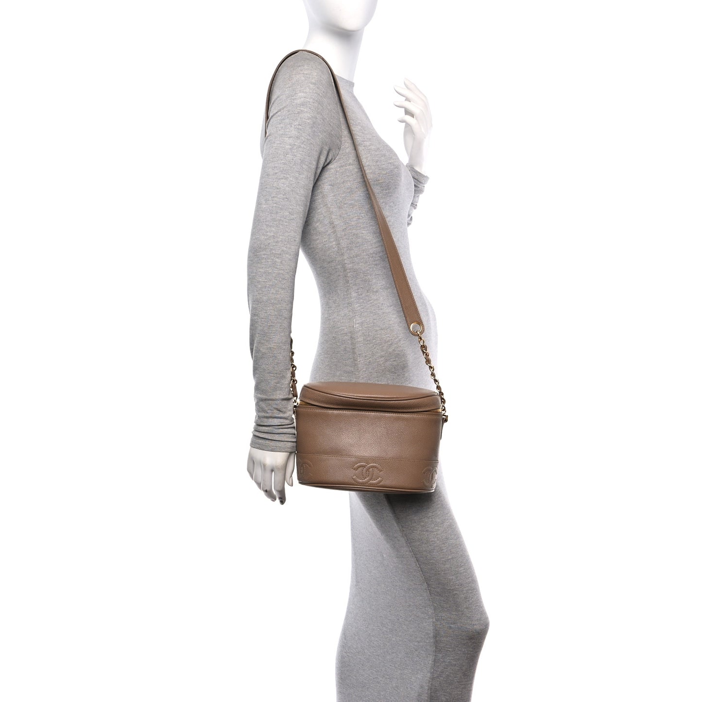 Caviar Vanity Shoulder Bag Beige