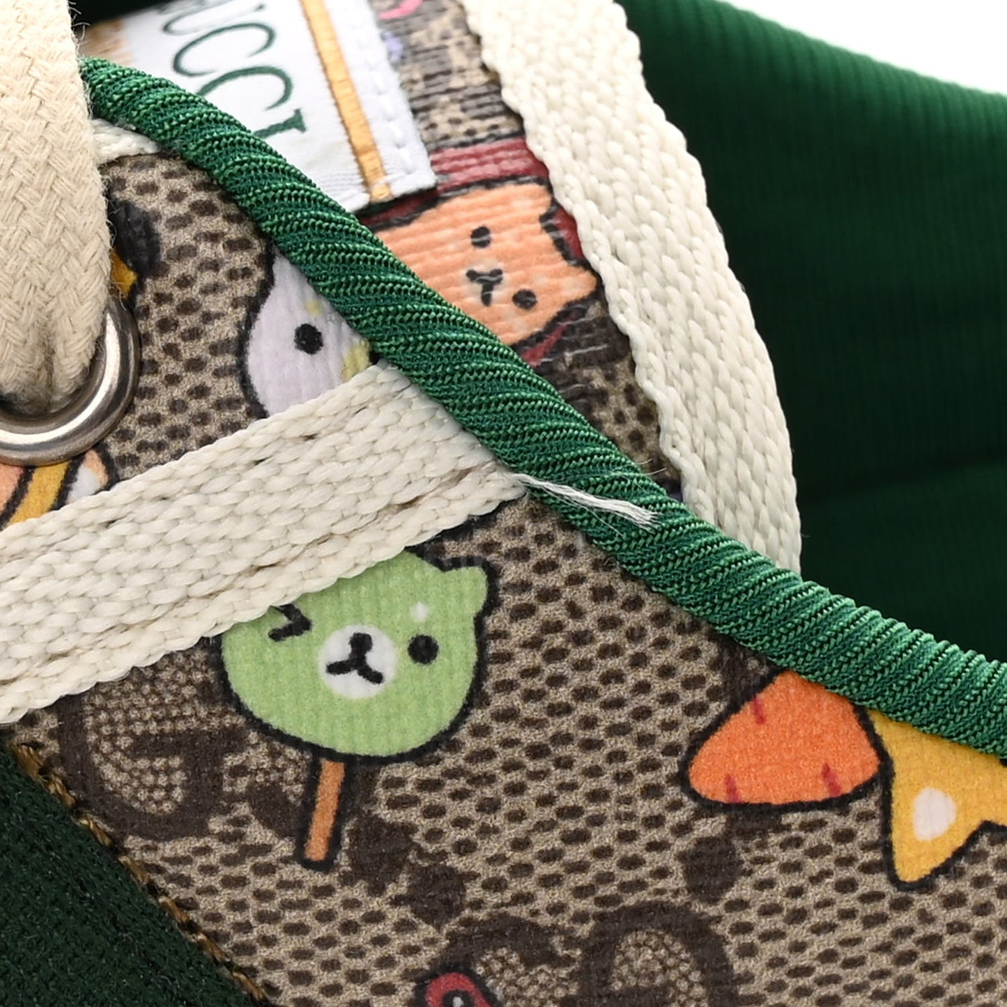 X PIKARAR GG Supreme Monogram Web Animal Print Womens 1977 Tennis Sneakers 37 Beige Ebony Multicolor Mystic White