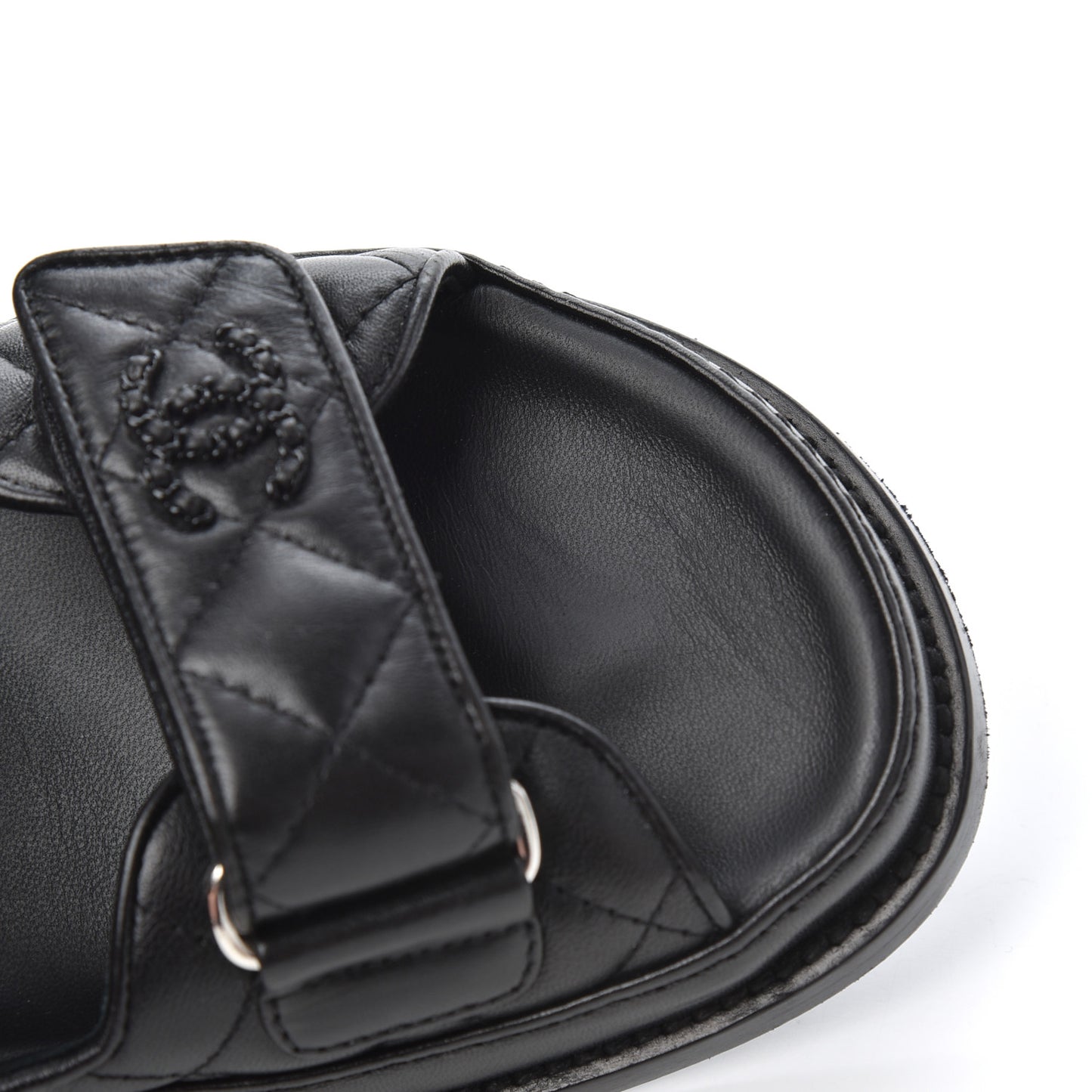 Lambskin Velcro Dad Sandals 36.5 Black