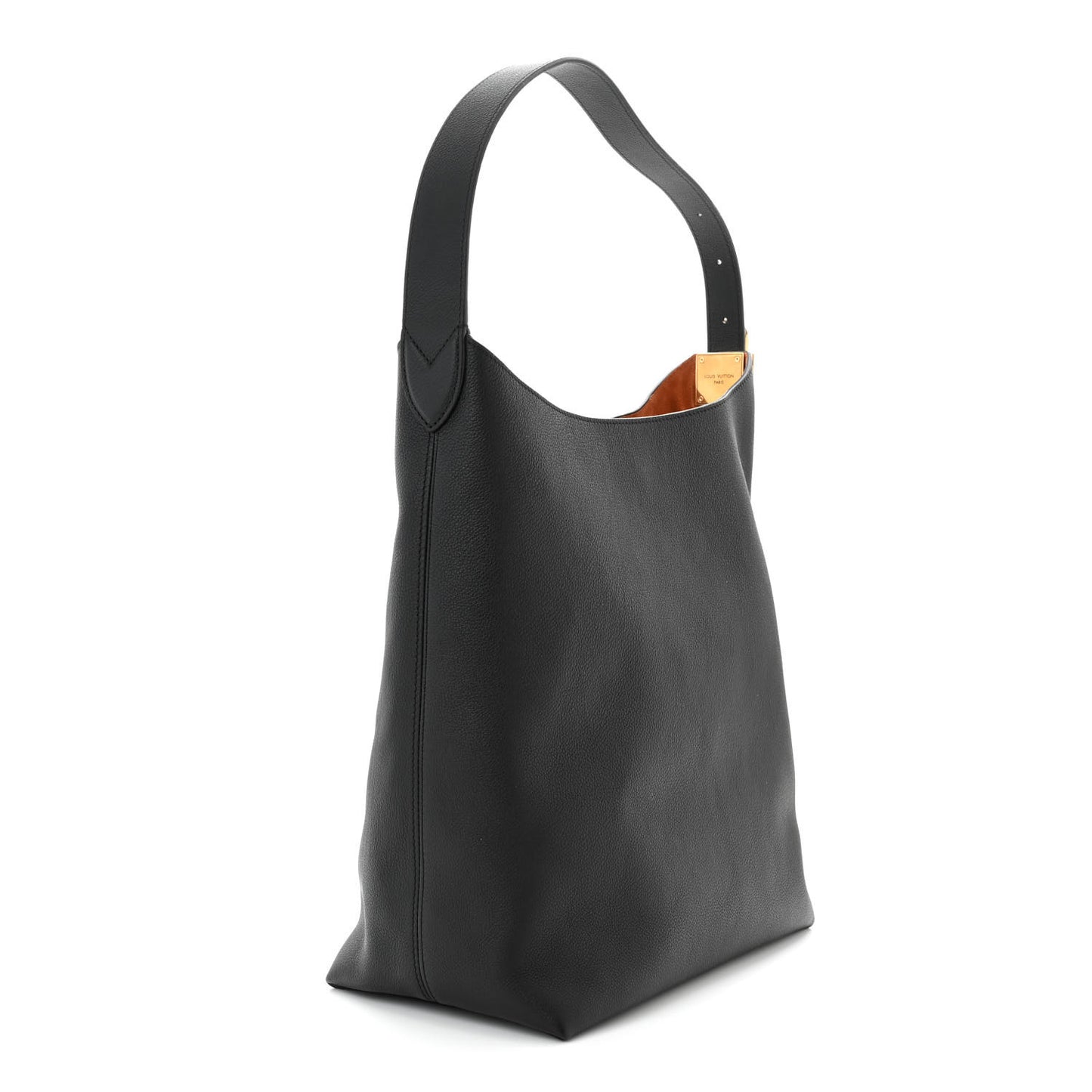 Grained Calfskin Low Key Hobo MM Black