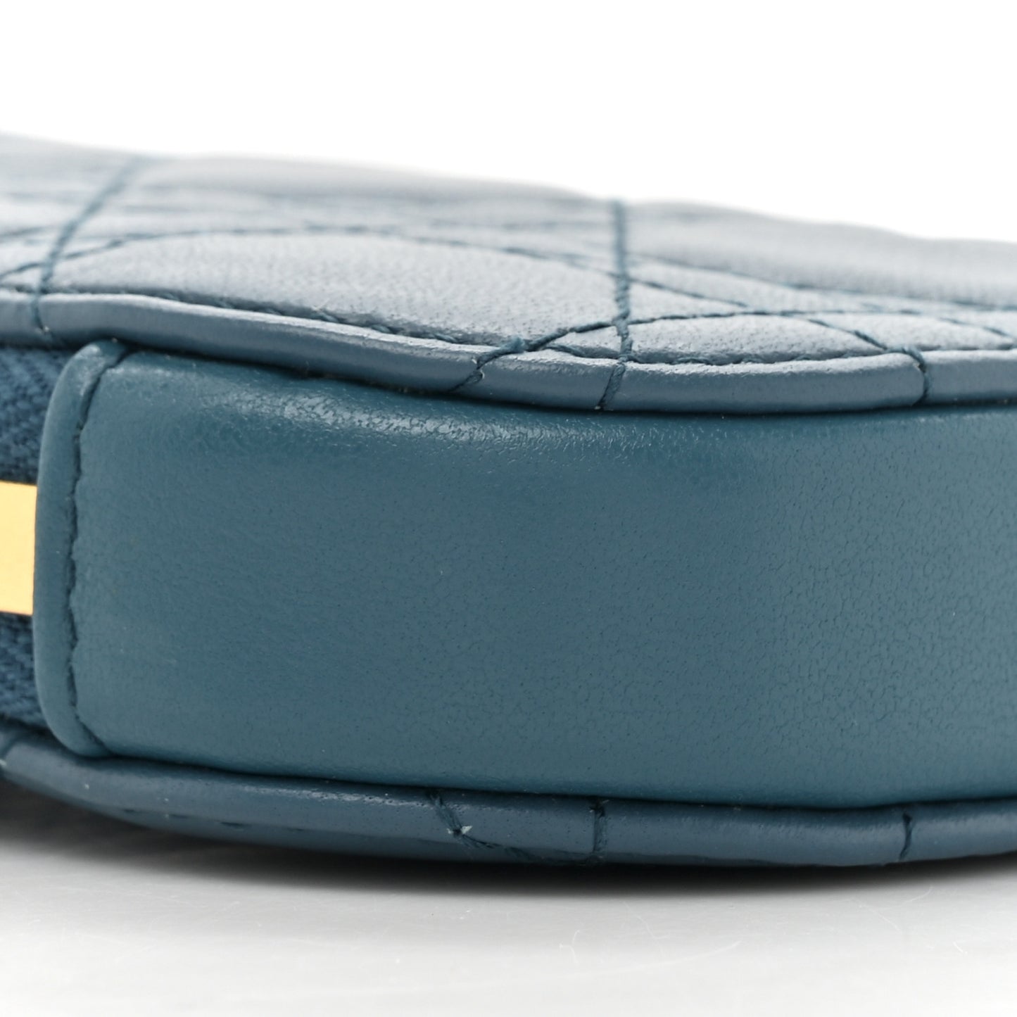 Lambskin Cannage Lady Dior Phone Holder Cloud Blue