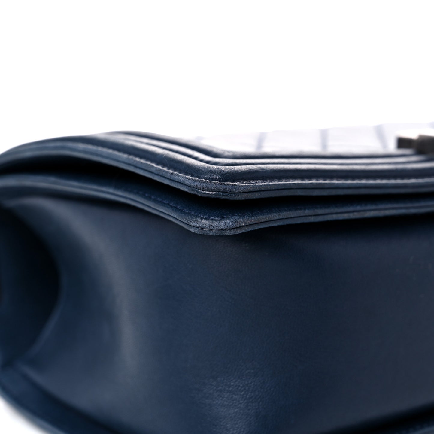 Lambskin Quilted Medium Boy Flap Dark Navy