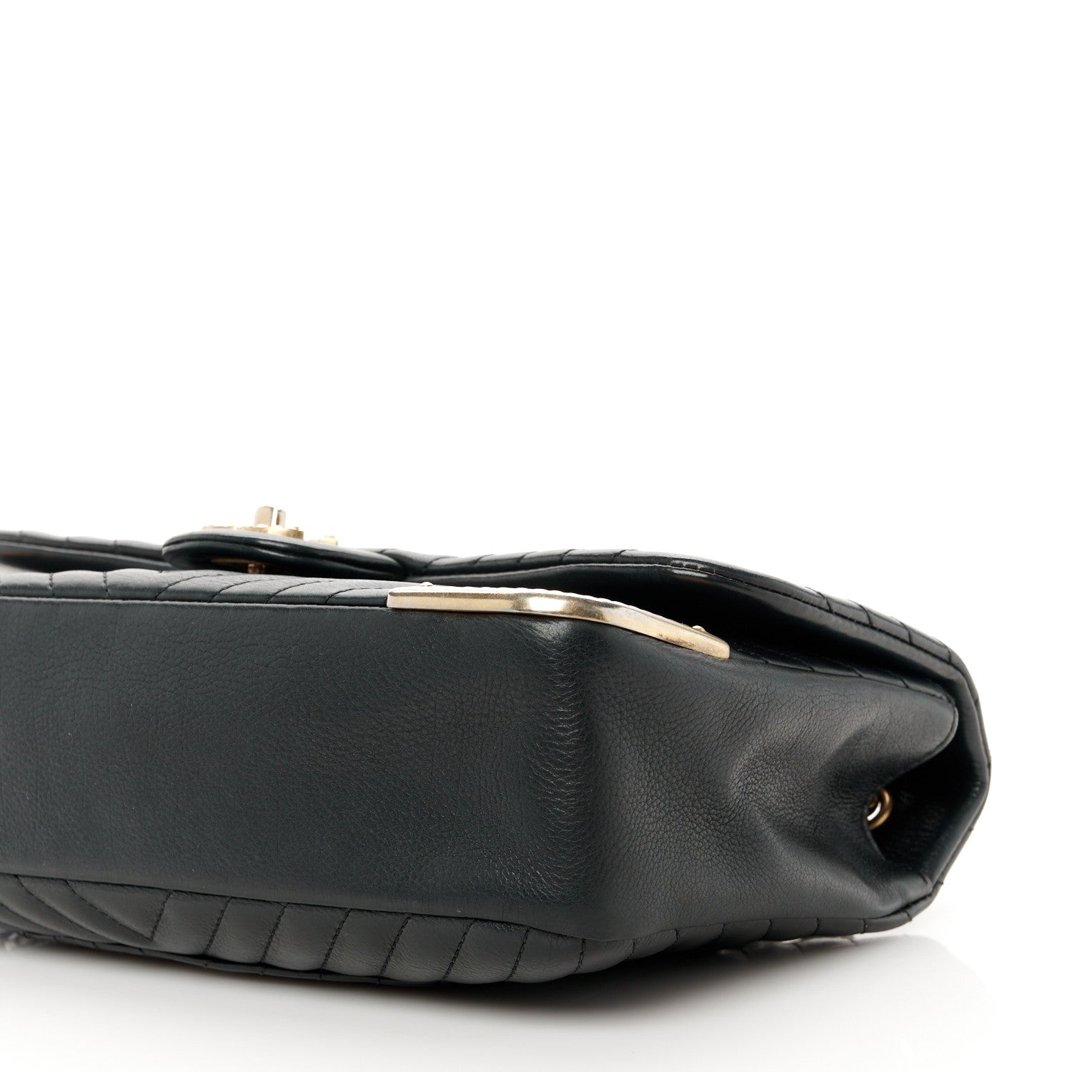 Chanel Calfskin Chevron Quilted Rock The Corner Flap Black 11 of 11