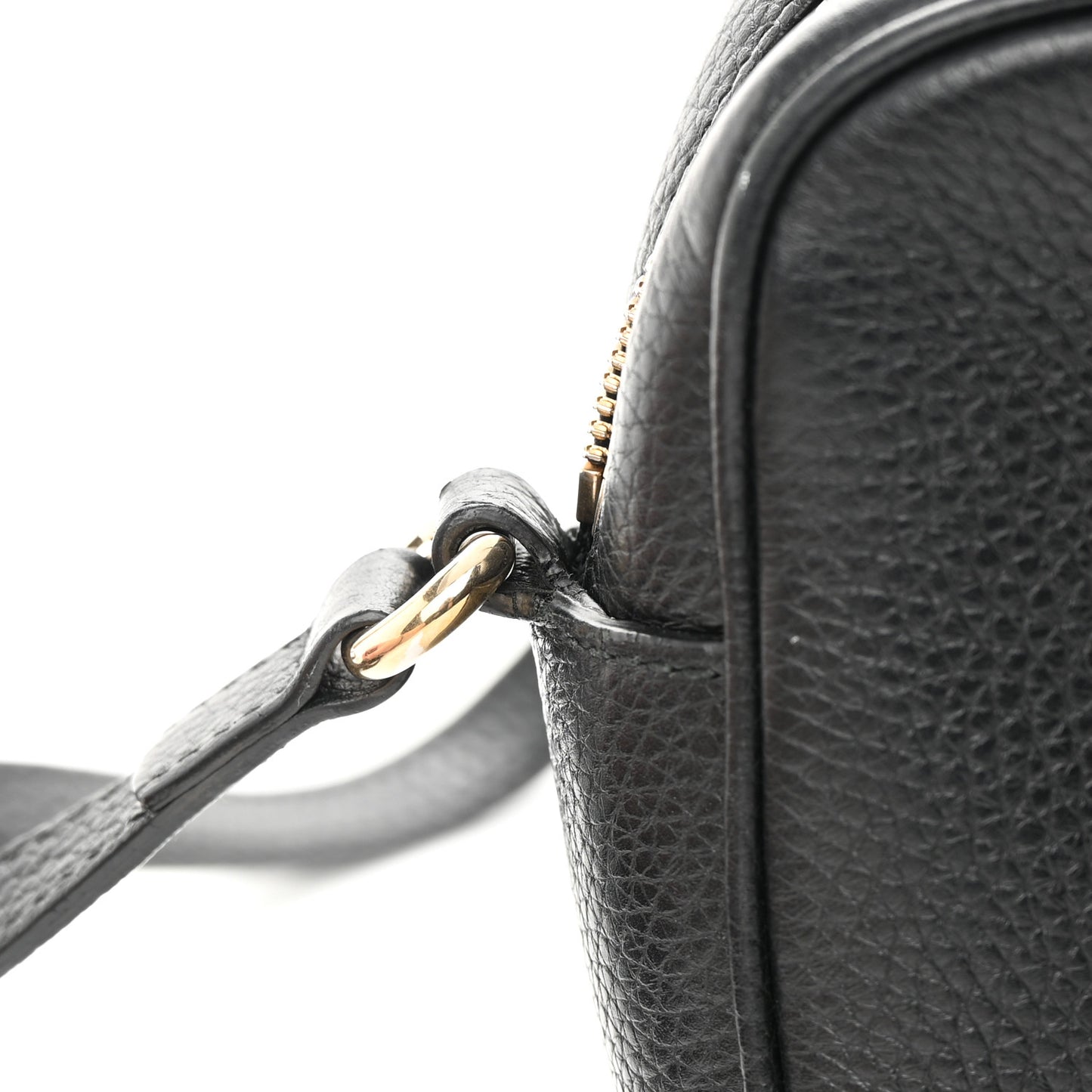 Pebbled Calfskin Small Soho Disco Bag Black