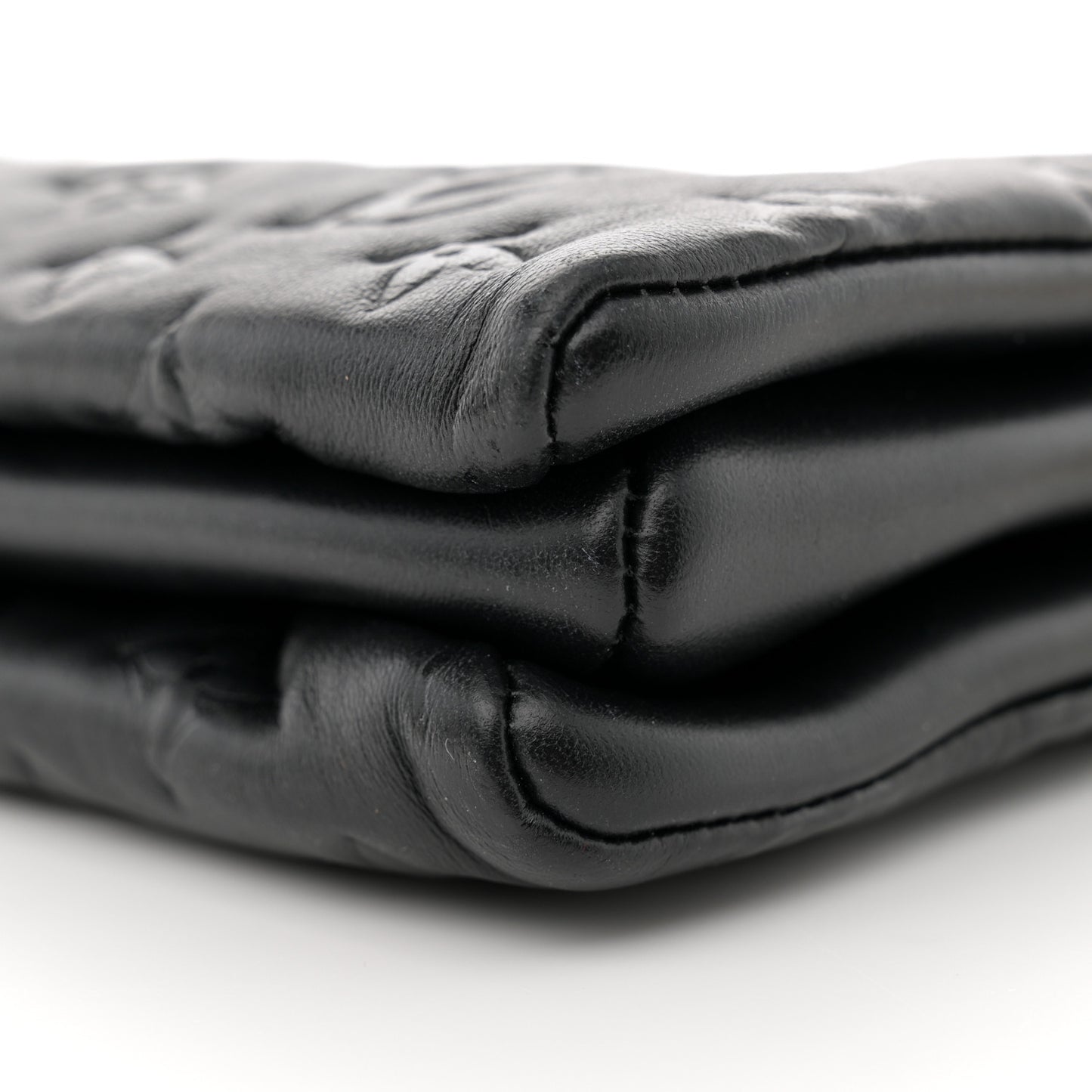 Lambskin Embossed Monogram Coussin PM Black
