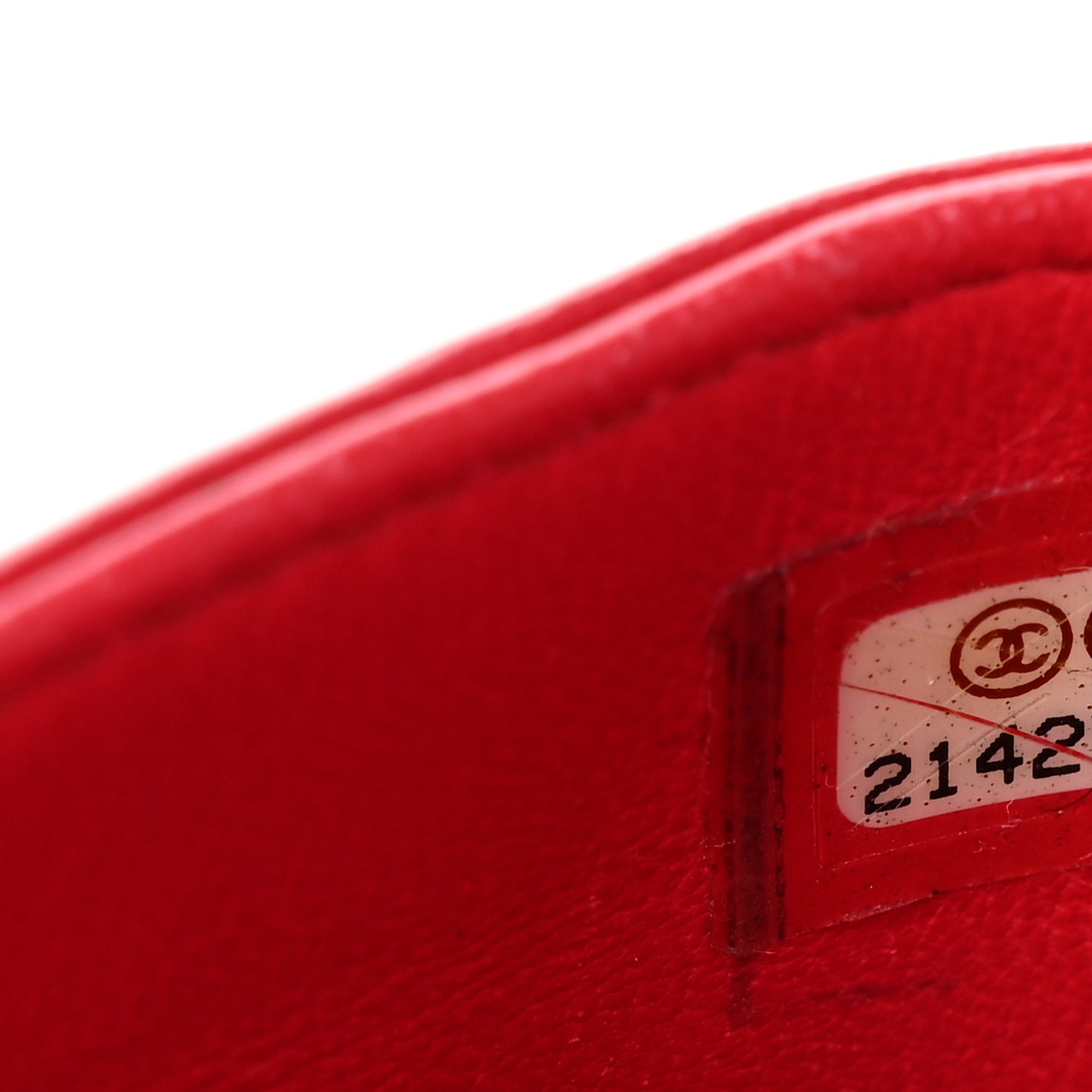 Lambskin Chain Around Phone Holder Red