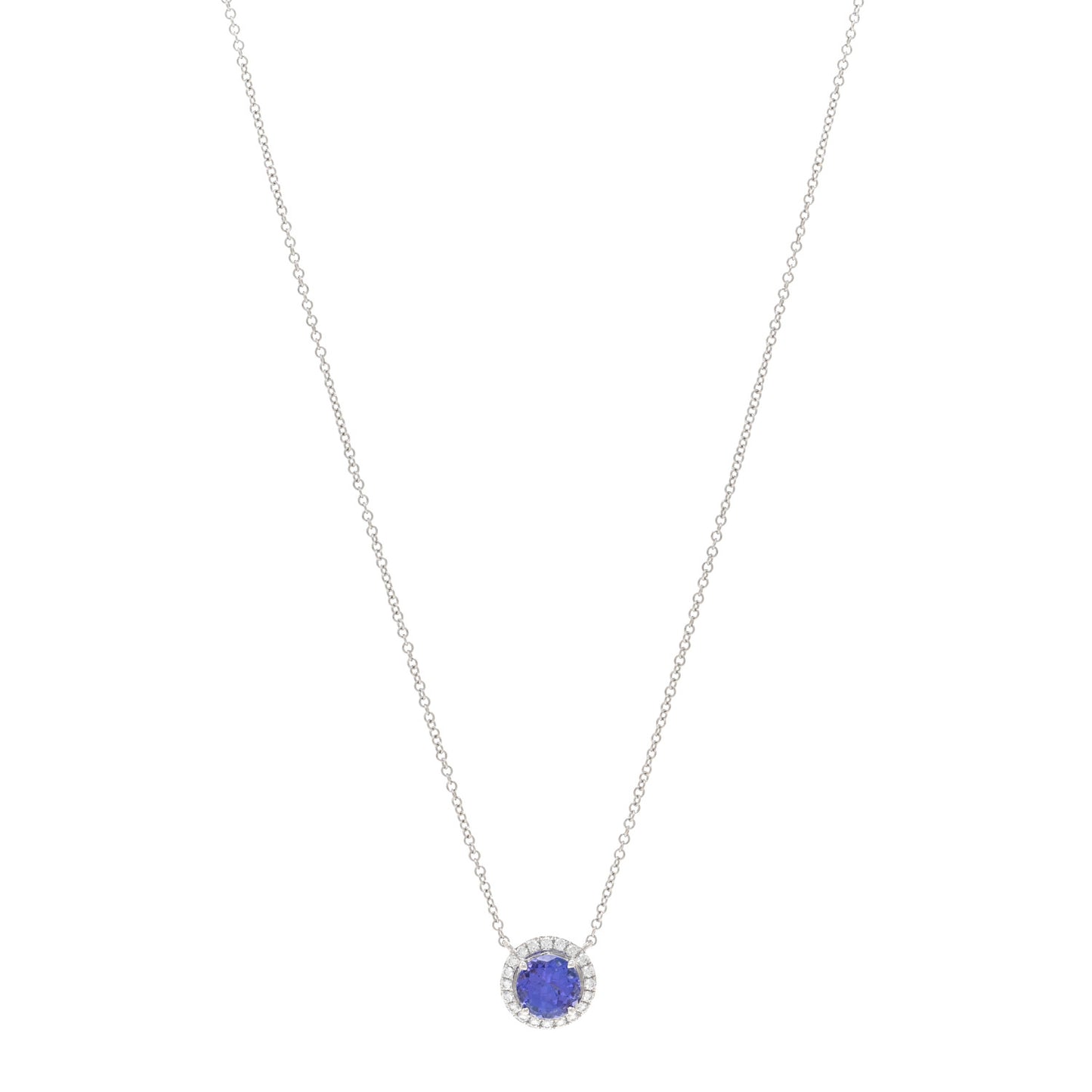 Platinum Diamond Tanzanite Soleste Pendant Necklace