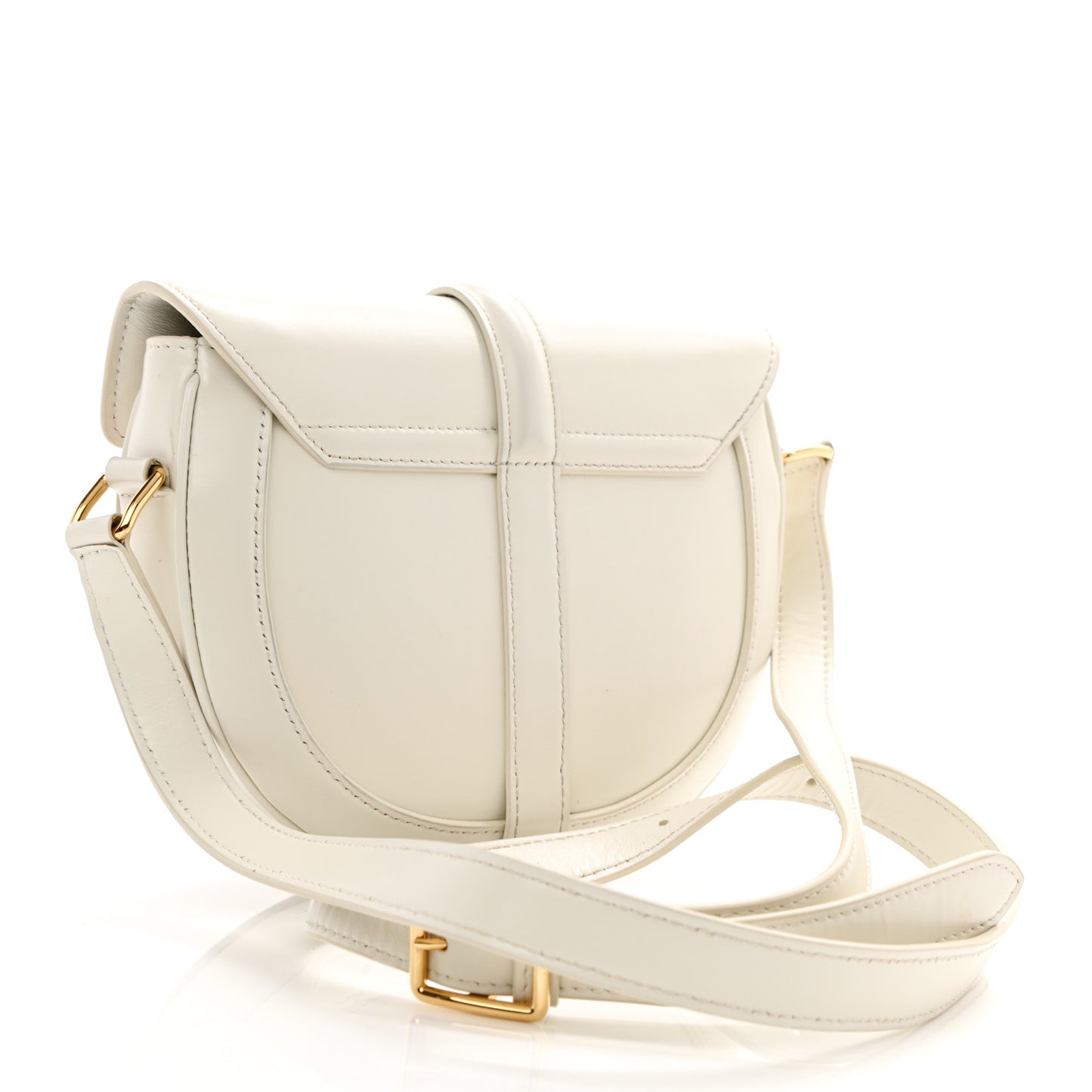 Satinated Calfskin Besace Small 16 White