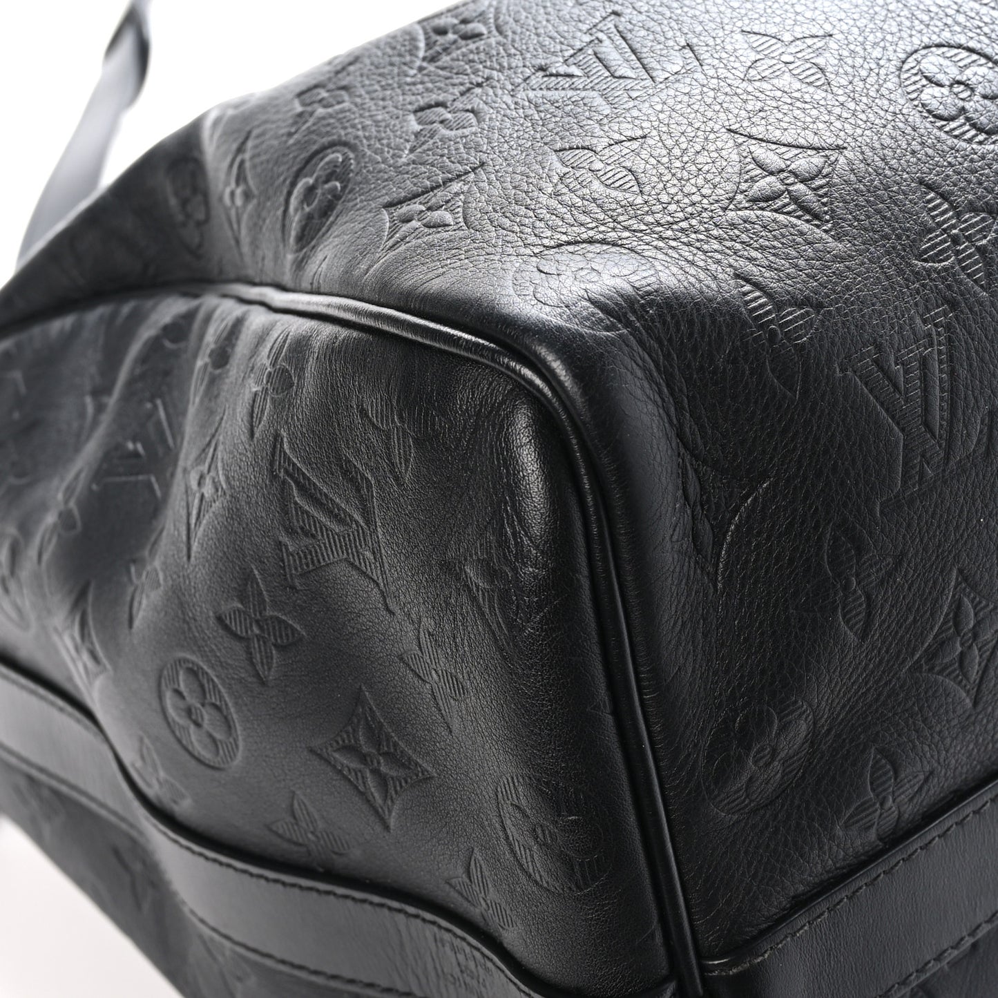 Calfskin Shadow Monogram Keepall Bandouliere 50 Black