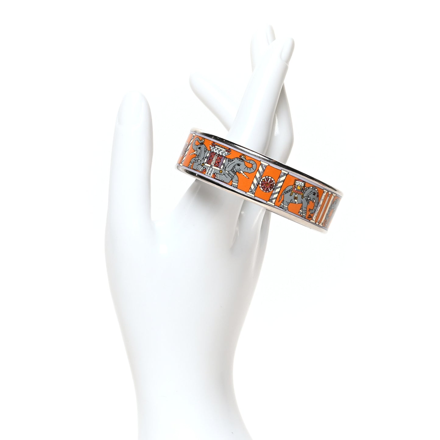 Enamel Printed Torana Elephants Wide Bracelet 62